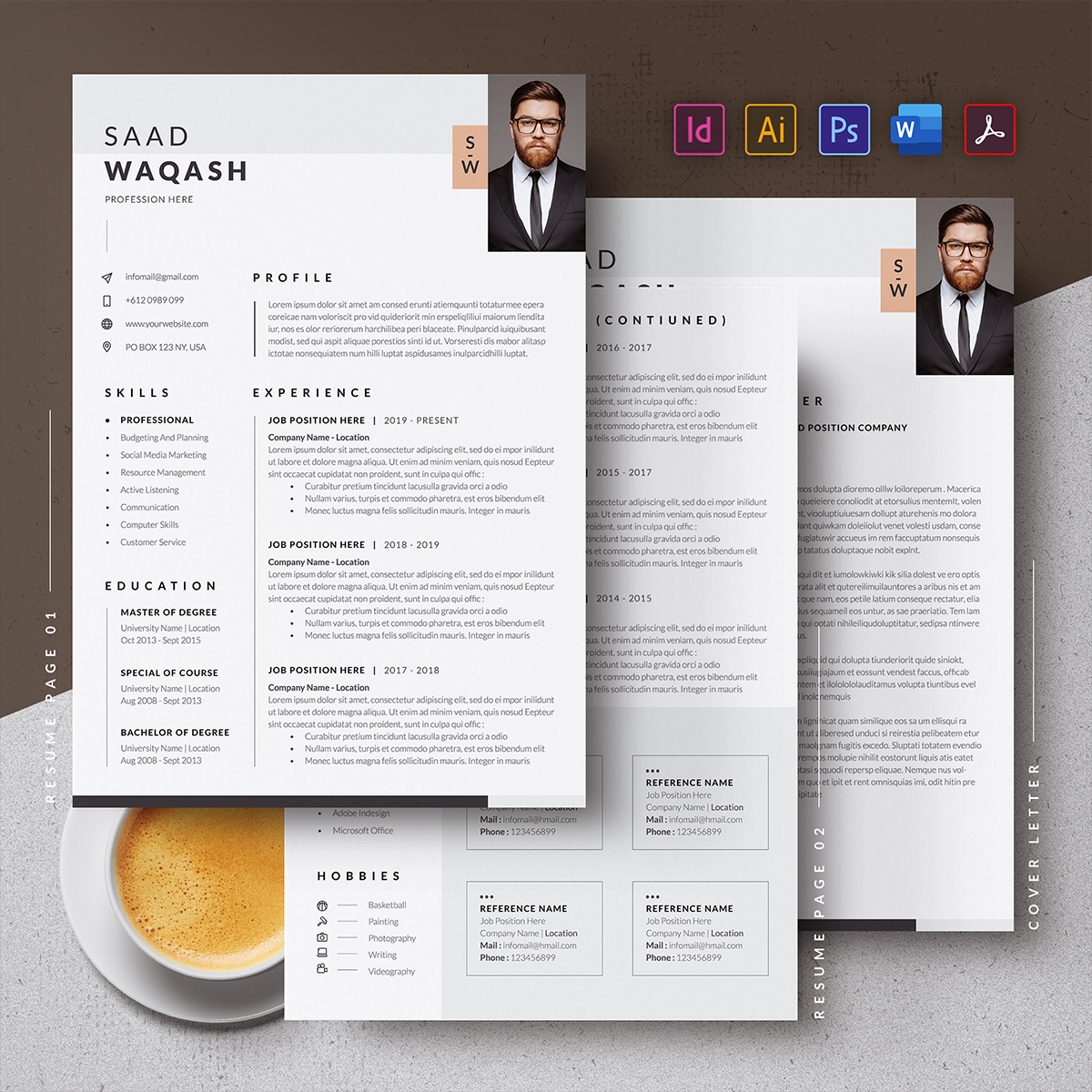 Download Резюме "Clean CV Resume Template" / Clean CV Resume Template - Резюме на тему графика cv,simple,resume,template,job,professional,curiculum,vitae,clean,modern,minimalist,indesign,photoshop,illustrator,word,layout,experience,minimal,portfolio,elegant
