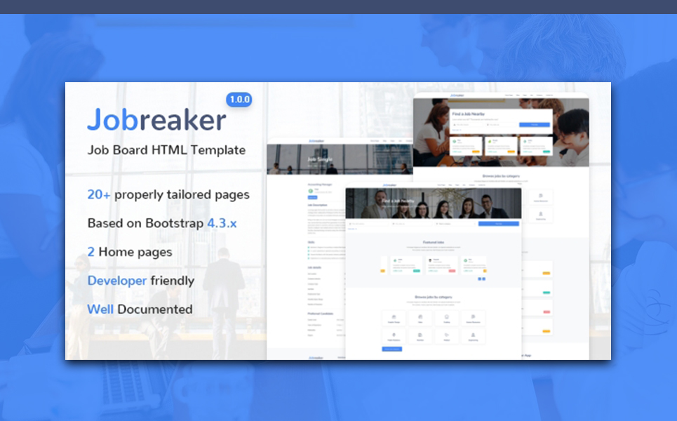Jobreaker – Job Board HTML5 Website Template