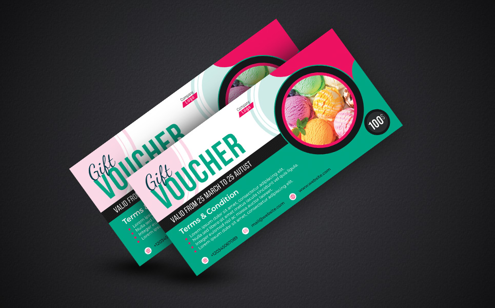 Download Фирменный стиль "Pink Blue Gift Voucher - Corporate Identity Template" / Pink Blue Gift Voucher - Corporate Identity Template - Фирменный стиль на тему графика voucher,gift,discount,offer,promotion,vip,business,corporate,printable,psd