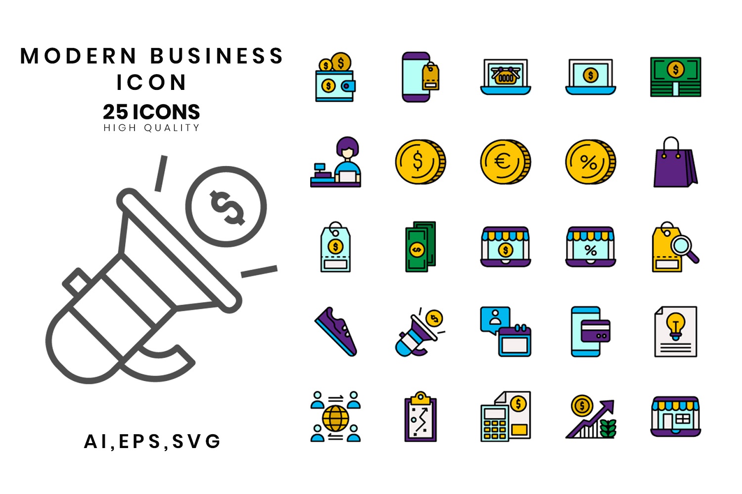 Download Набор иконок "Modern Business Styles, Line Color, Flat Color Icon Set" / Modern Business Styles, Line Color, Flat Color Icon Set - Набор иконок на тему графика bank,contact,delivery,eco,education,graph,internet,linear,media,money,pictogram,school,seo,shop,social,ui,technology,app,web,market