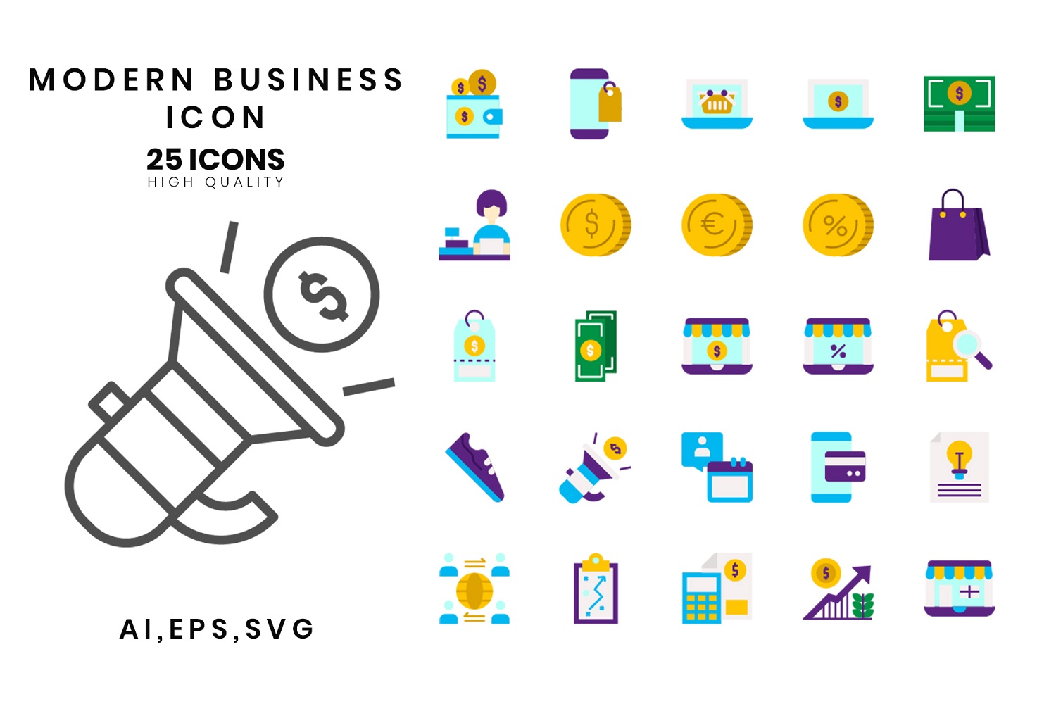 Download Набор иконок "Modern Business Styles, Line Color, Flat Color Icon Set" / Modern Business Styles, Line Color, Flat Color Icon Set - Набор иконок на тему графика bank,contact,delivery,eco,education,graph,internet,linear,media,money,pictogram,school,seo,shop,social,ui,technology,app,web,market