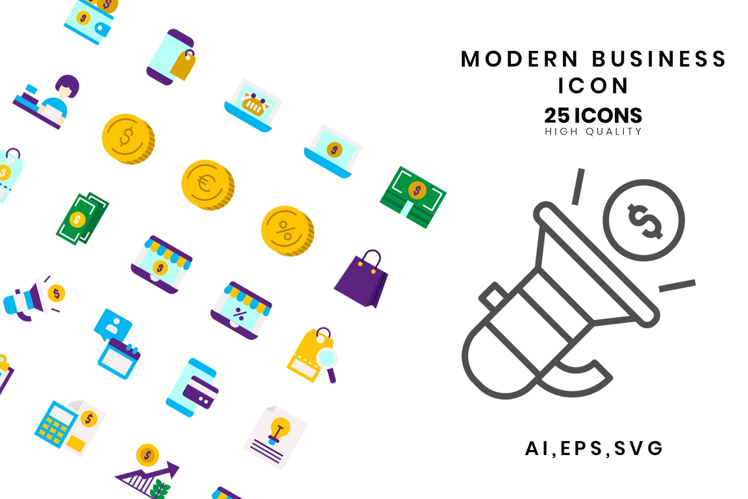 Download Набор иконок "Modern Business Styles, Line Color, Flat Color Icon Set" / Modern Business Styles, Line Color, Flat Color Icon Set - Набор иконок на тему графика bank,contact,delivery,eco,education,graph,internet,linear,media,money,pictogram,school,seo,shop,social,ui,technology,app,web,market