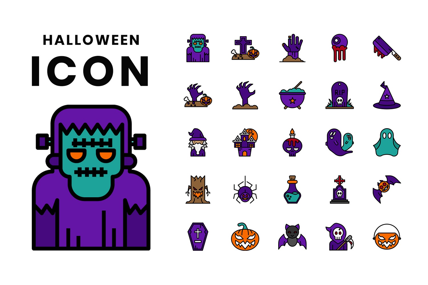 Download Набор иконок "Halloween Icon Set" / Halloween Icon Set - Набор иконок на тему графика bat,children,devil,ghost,greeting,halloween,horror,kids,mascot,monster,moon,moonlight,party,poster,scary,silhouette,spooky,trick,vampire,costume