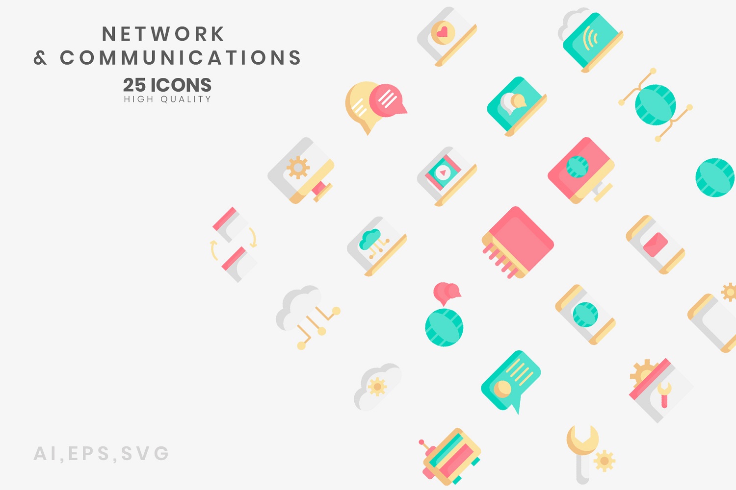 Download Набор иконок "Network & communications Icon Set" / Network & communications Icon Set - Набор иконок на тему графика businessperson,corporate,cyberspace,desk,efficient,employment,executive,freelancer,human resources,innovation,laptop,manager,network,online,productivity,solution,team,teamwork,working,connect