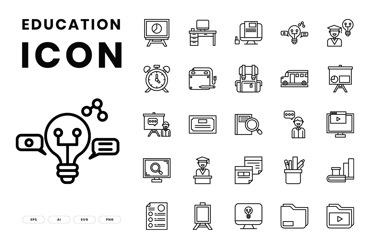 Download Набор иконок "Education Icon Set" / Education Icon Set - Набор иконок на тему графика book,diploma,education,graduate,knowledge,learning,library,school,student,study,university,hat,web,illustration,set,concept,design,icon,vector,symbol