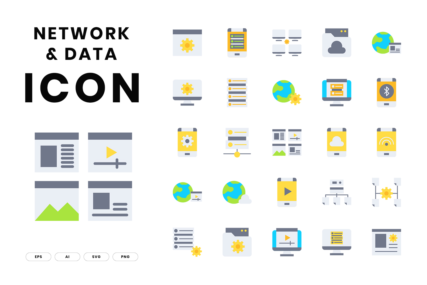 Download Набор иконок "Network & Data Icon Set" / Network & Data Icon Set - Набор иконок на тему графика analyzing,artificial intelligence,assistance,automated,big data,brain,brainstorming,chart,cloud computing,coding,concepts,connection,data,finance,firewall,graph,growth,icon set,innovation,int