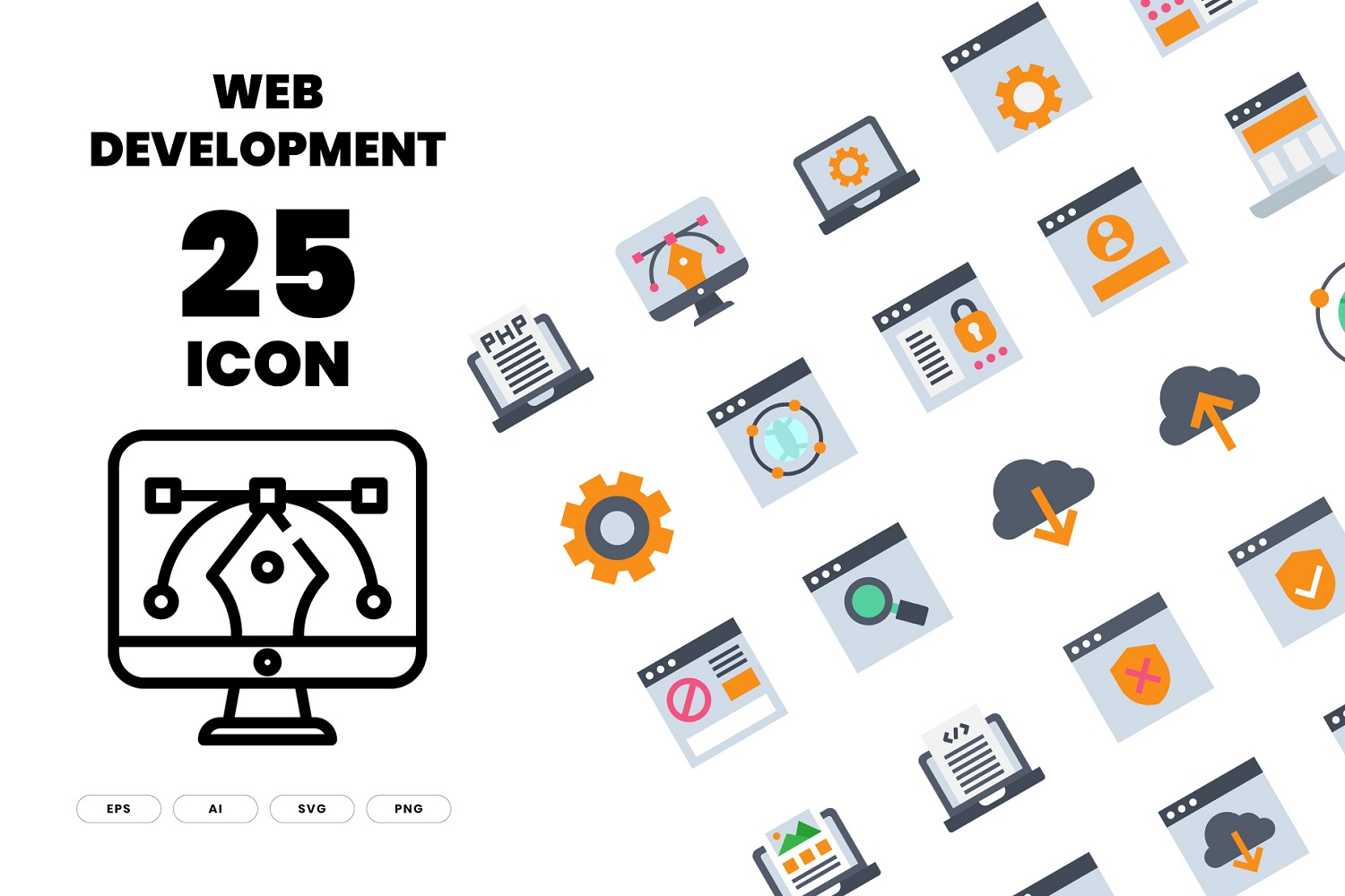Download Набор иконок "75 Web Development Icon Set" / 75 Web Development Icon Set - Набор иконок на тему графика application,code,coding,content,cyberspace,developer,development,graphic,infographic,information,interface,isometric,laptop,layout,monitor,network,online,page,platform,program