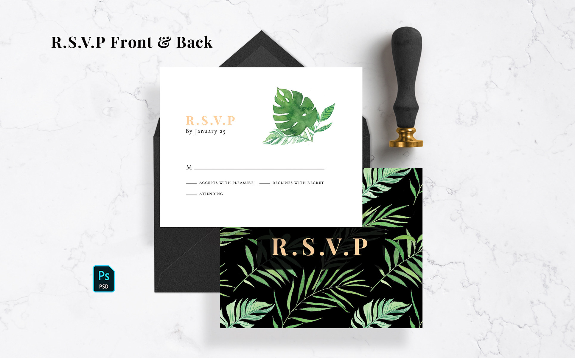 Download Фирменный стиль "Green Tropical Wedding Invitation Suite - Corporate Identity Template" / Green Tropical Wedding Invitation Suite - Corporate Identity Template - Фирменный стиль card,cards,design,floral,flower,flowers,flyer,graphic,invitations,invitation suite,psd,rsvp,rsvp card,suite,green tropical,wedding invitation,wedding card,wedding watercolor