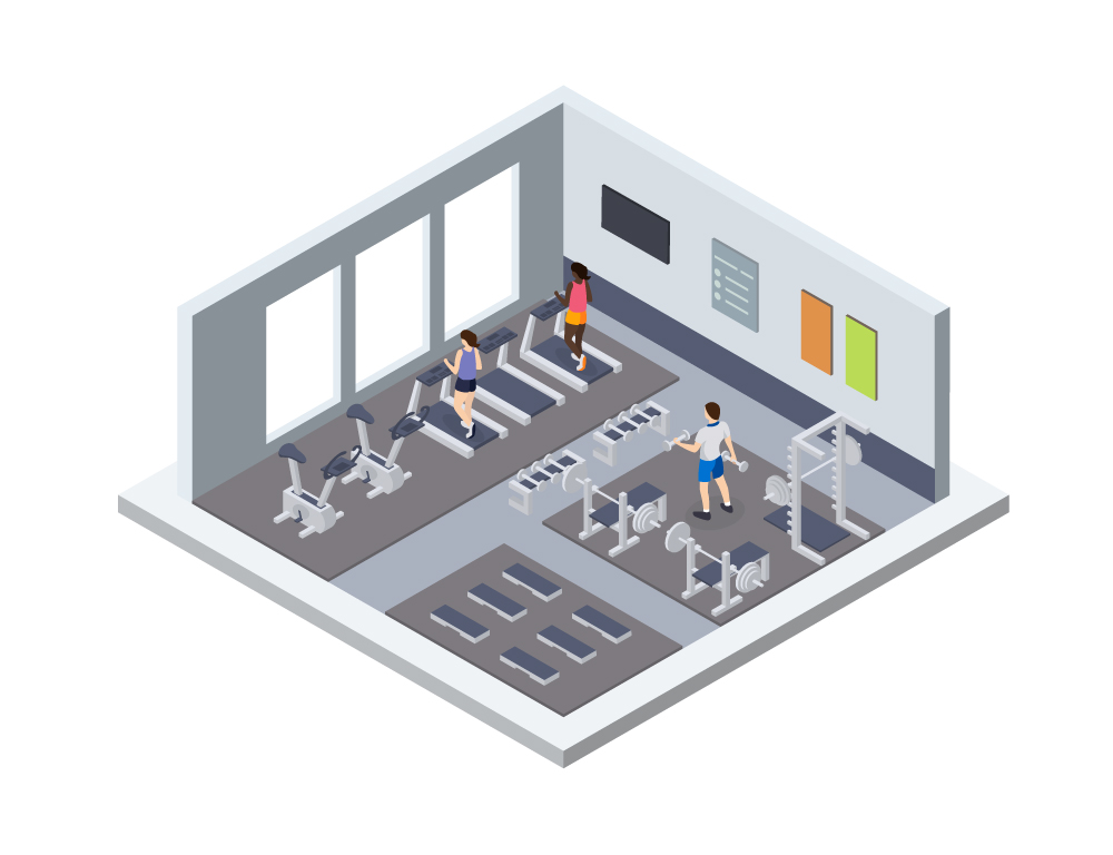 Download Иллюстрация "Gym Isometric Art - Illustration" / Gym Isometric Art - Illustration - Иллюстрация на тему графика gym,illustration,isometric,eps,vector,sport