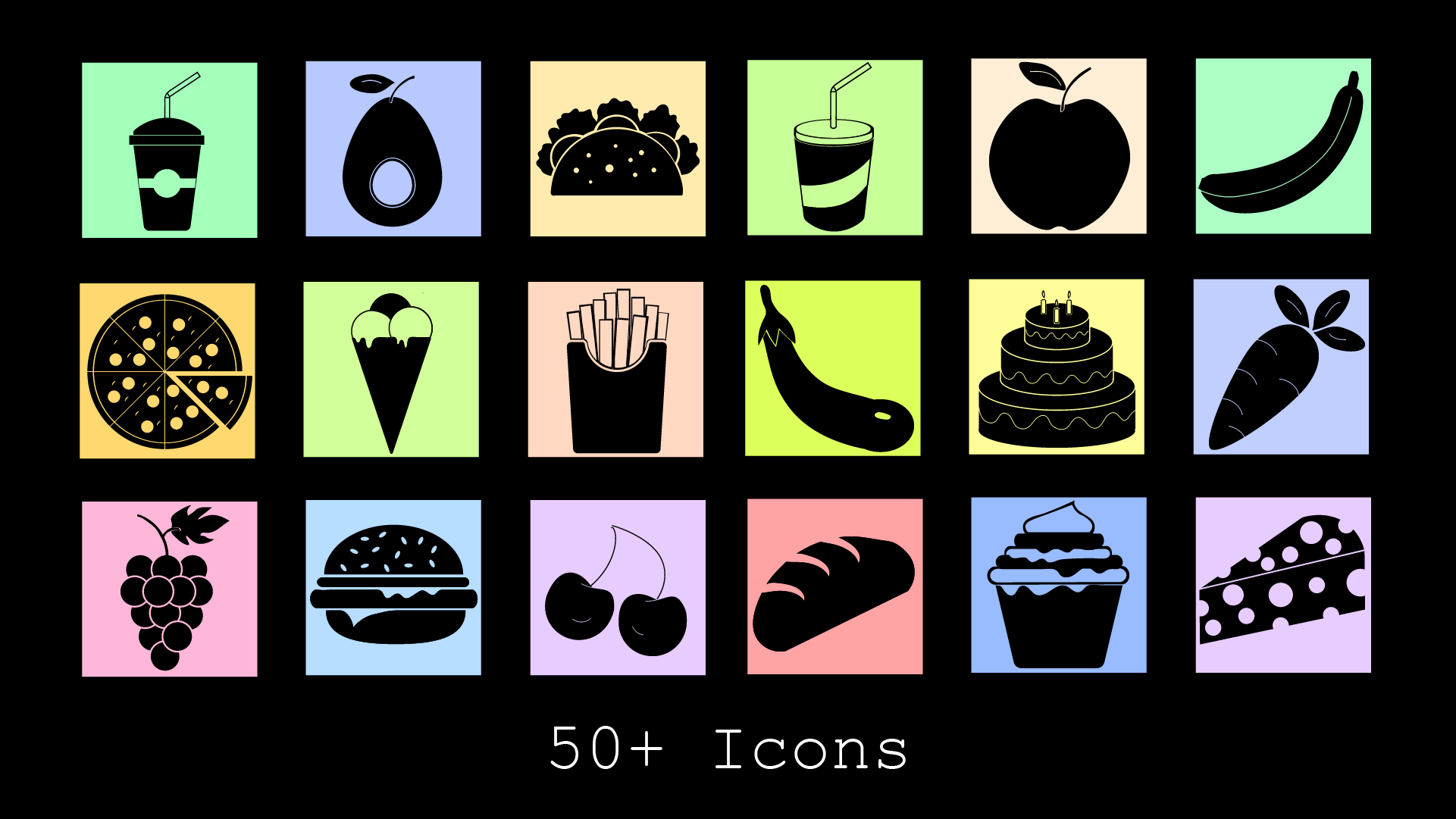 Download Набор иконок "Food and Drinks Black Icon Set" / Food and Drinks Black Icon Set - Набор иконок на тему графика food,drinks,iconset,black,icon,daily