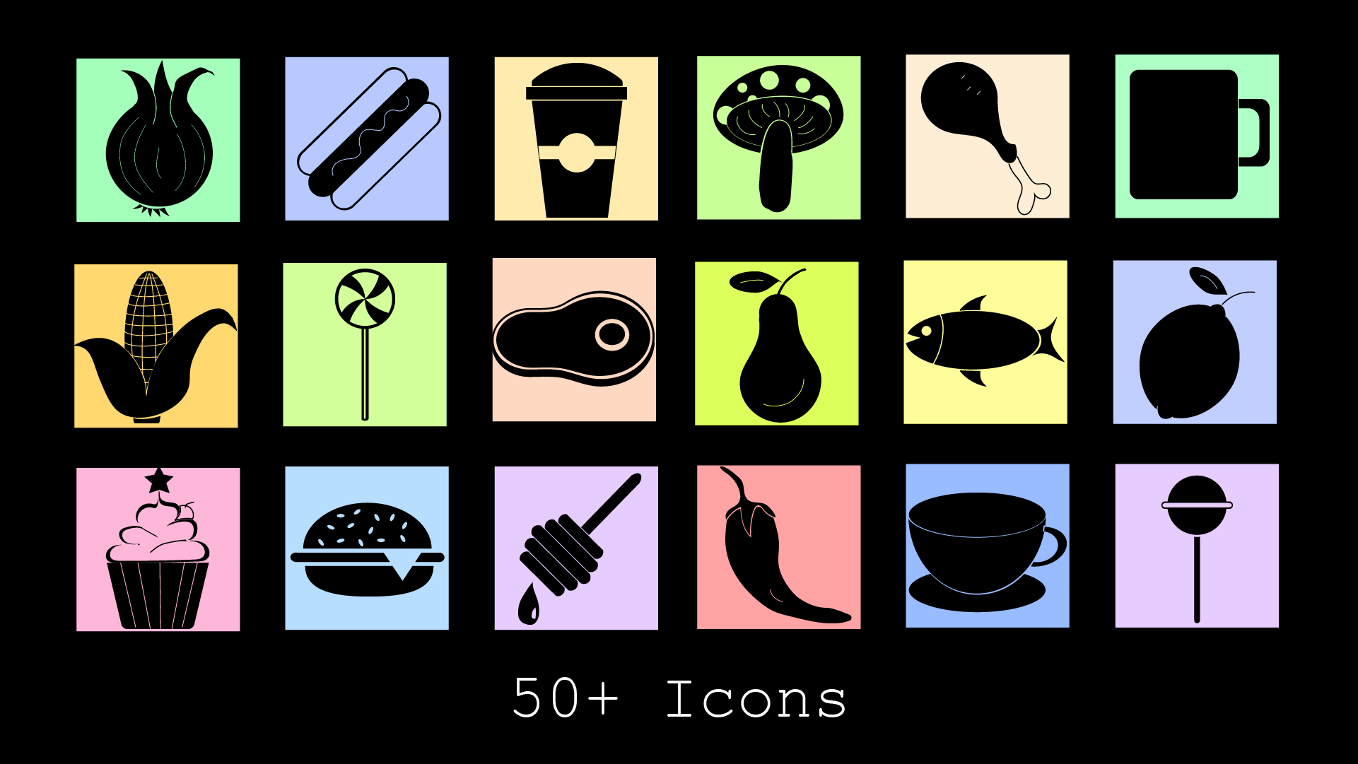 Download Набор иконок "Food and Drinks Black Icon Set" / Food and Drinks Black Icon Set - Набор иконок на тему графика food,drinks,iconset,black,icon,daily
