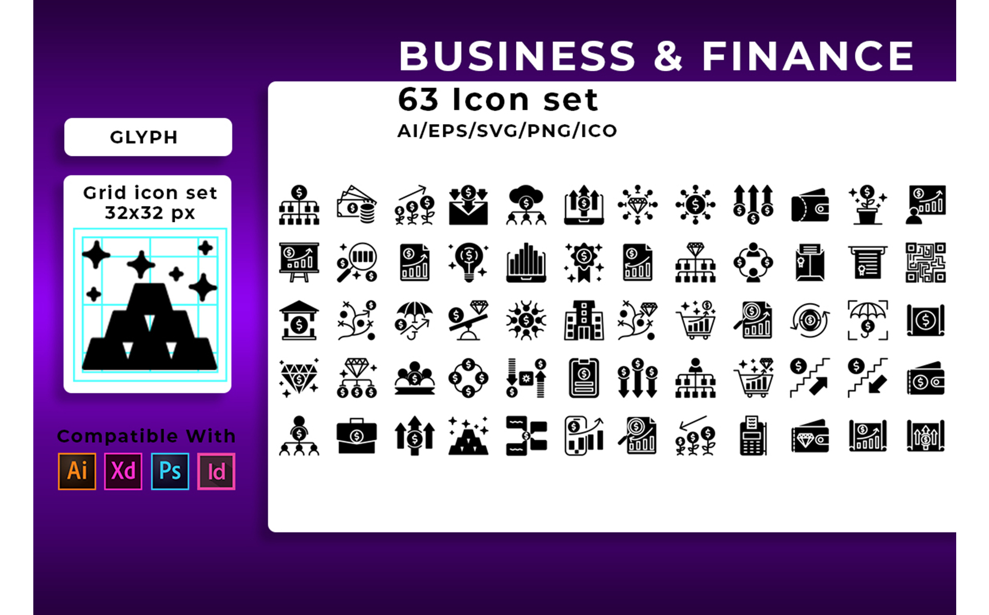 Download Набор иконок "Business And Finance Set Icon" / Business And Finance Set Icon - Набор иконок на тему графика business,finance,icon,set,vector,money,web,sign,symbol,bank,design,commerce,banking,office,line,card,time,technology,currency,calculator