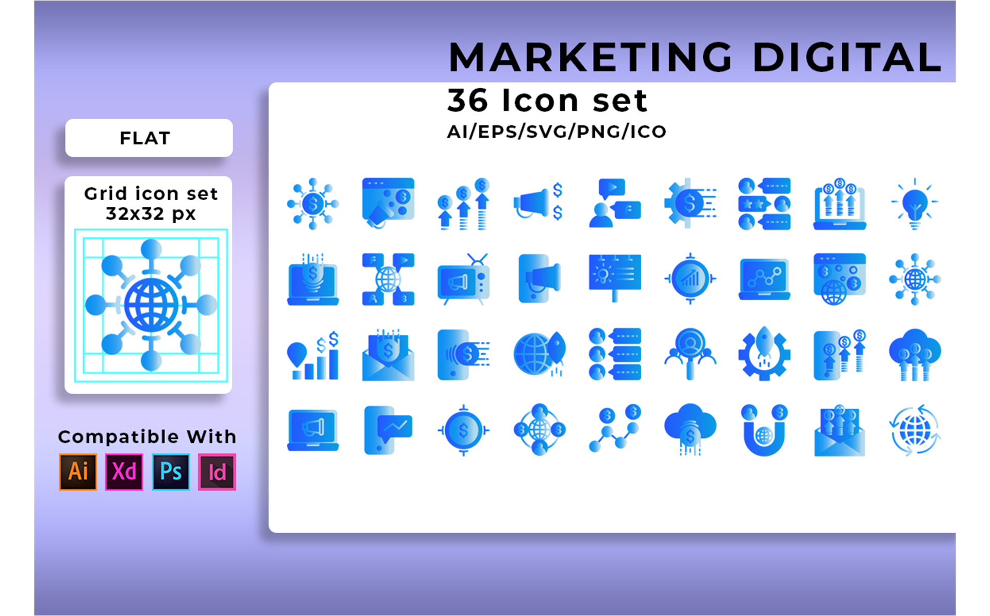 Download Набор иконок "Marketing Digital Set Icon" / Marketing Digital Set Icon - Набор иконок на тему графика digital,web,technology,business,icon,symbol,internet,media,marketing,social,computer,design,website,information,development,mobile,flat,vector,communication,online