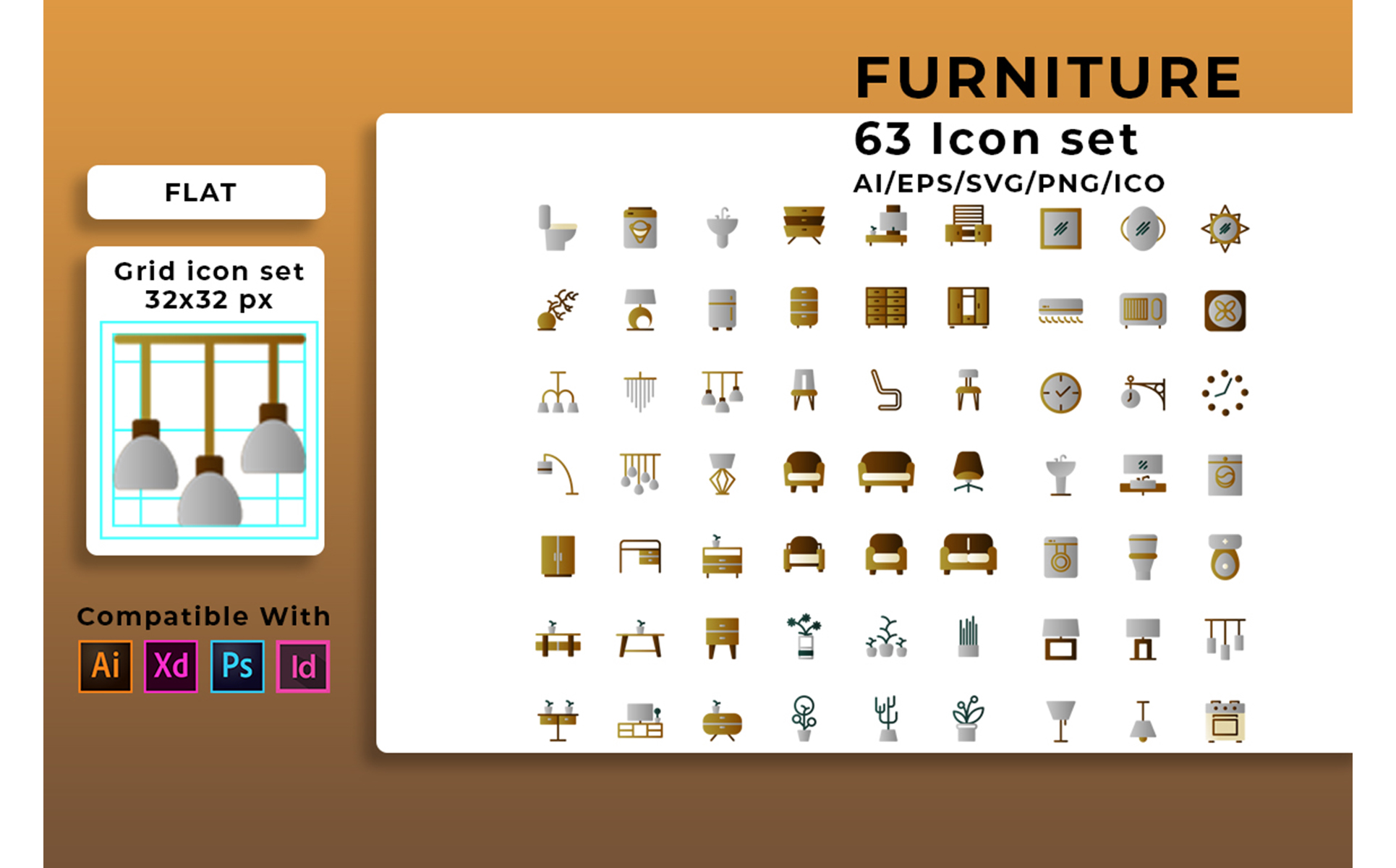 Download Набор иконок "Furniture And Home Decoration Set Icon" / Furniture And Home Decoration Set Icon - Набор иконок на тему графика home,furniture,interior,set,lamp,decoration,house,room,design,table,icon,sofa,illustration,symbol,seat,vector,armchair,living,bed,isolated