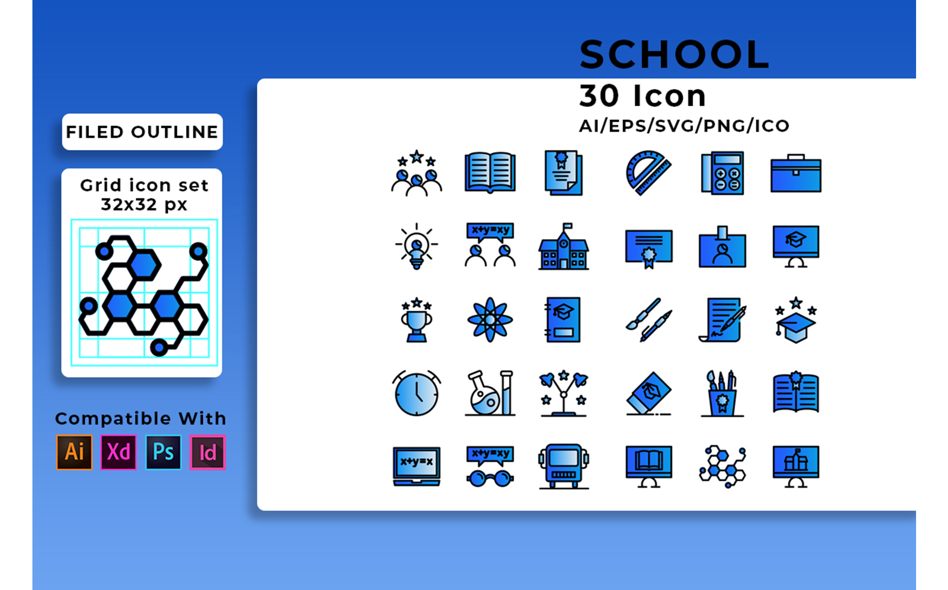 Download Набор иконок "School Set Icon" / School Set Icon - Набор иконок на тему графика school,set,collection,symbol,vector,icon,web,design,computer,sign,business,internet,education,book,graphic,media,learning,illustration,money,technology