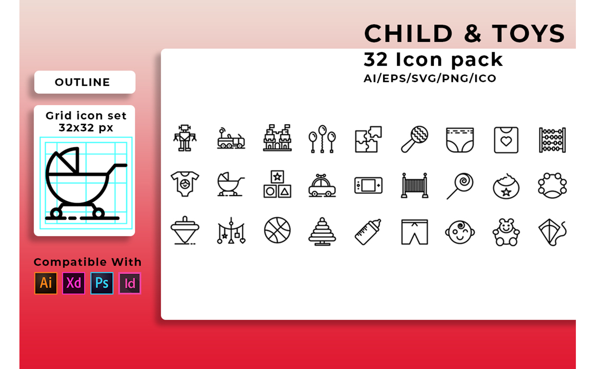 Download Набор иконок "Child And Toys Set Icon" / Child And Toys Set Icon - Набор иконок на тему графика bear,ball,toy,child,set,teddy,vector,car,game,collection,icon,play,duck,horse,illustration,puzzle,gift,sign,train,robot