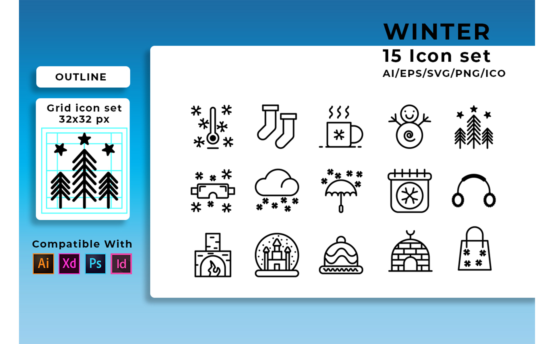 Download Набор иконок "WInter Set Icon" / WInter Set Icon - Набор иконок на тему графика winter,set,vector,icon,season,snow,illustration,symbol,snowflake,snowman,design,holiday,celebration,decoration,tree,christmas,collection,xmas,gift,sign