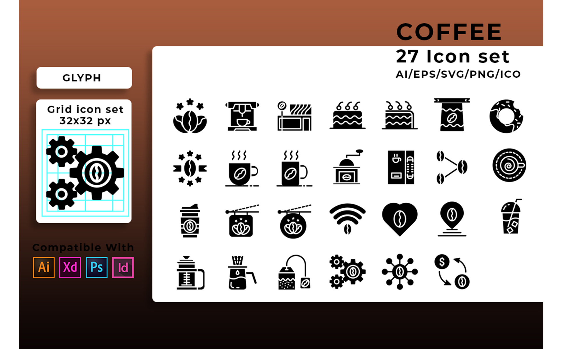 Download Набор иконок "Coffee Set Icon" / Coffee Set Icon - Набор иконок на тему графика cup,mug,drink,icon,coffee,cafe,set,hot,espresso,vector,beverage,illustration,restaurant,symbol,sign,cappuccino,bean,breakfast,break,pot