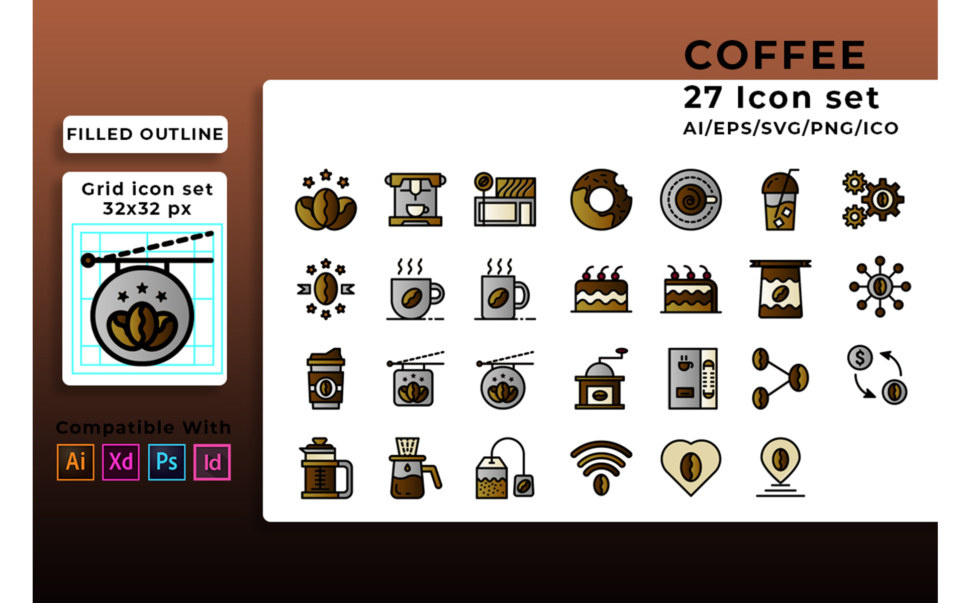 Download Набор иконок "Coffee Set Icon" / Coffee Set Icon - Набор иконок на тему графика cup,mug,drink,icon,coffee,cafe,set,hot,espresso,vector,beverage,illustration,restaurant,symbol,sign,cappuccino,bean,breakfast,break,pot