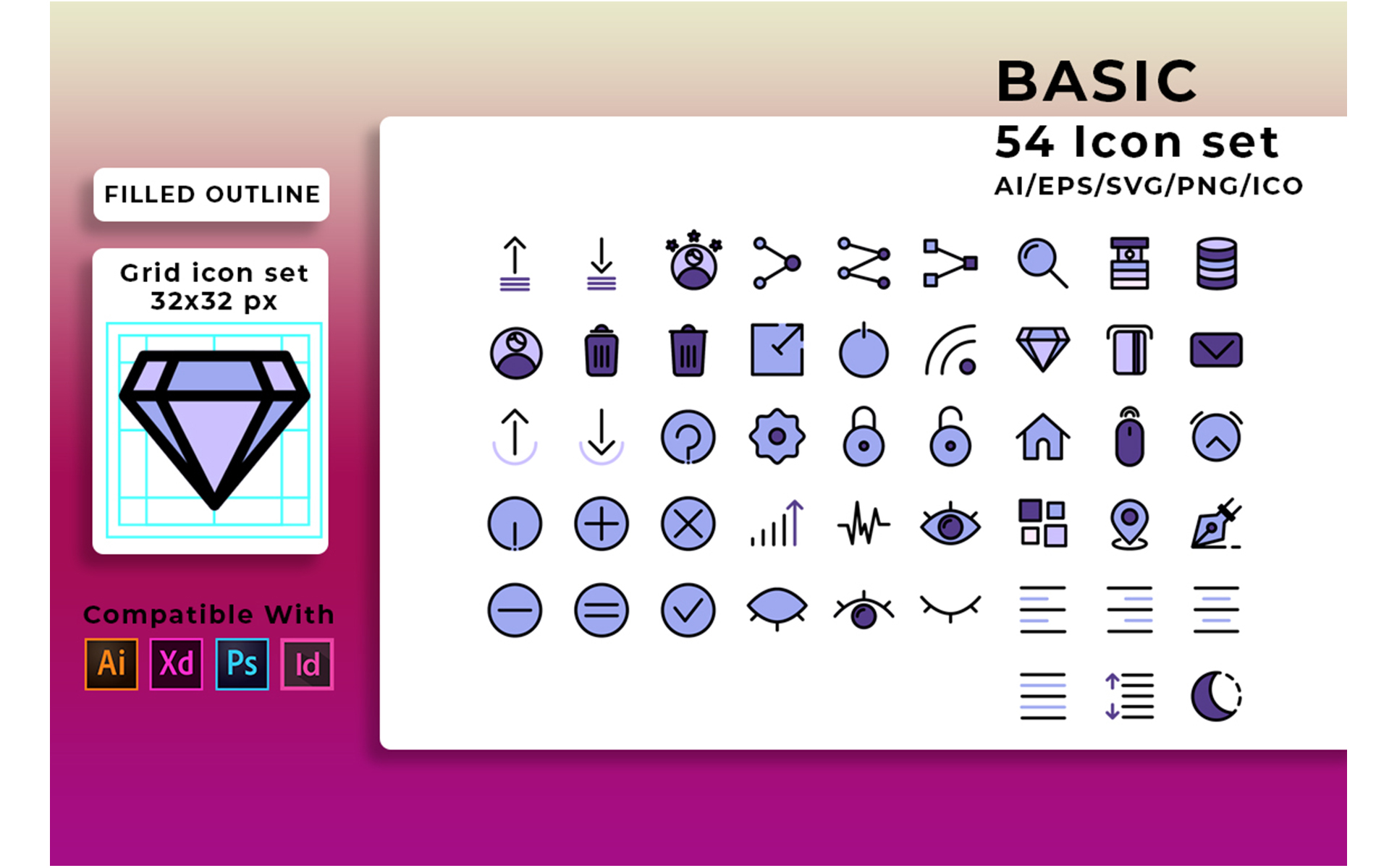 Download Набор иконок "Basic User Interface Set Icon" / Basic User Interface Set Icon - Набор иконок на тему графика interface,set,user,vector,design,web,icon,symbol,ui,internet,sign,business,settings,line,search,mobile,computer,icons,illustration,button
