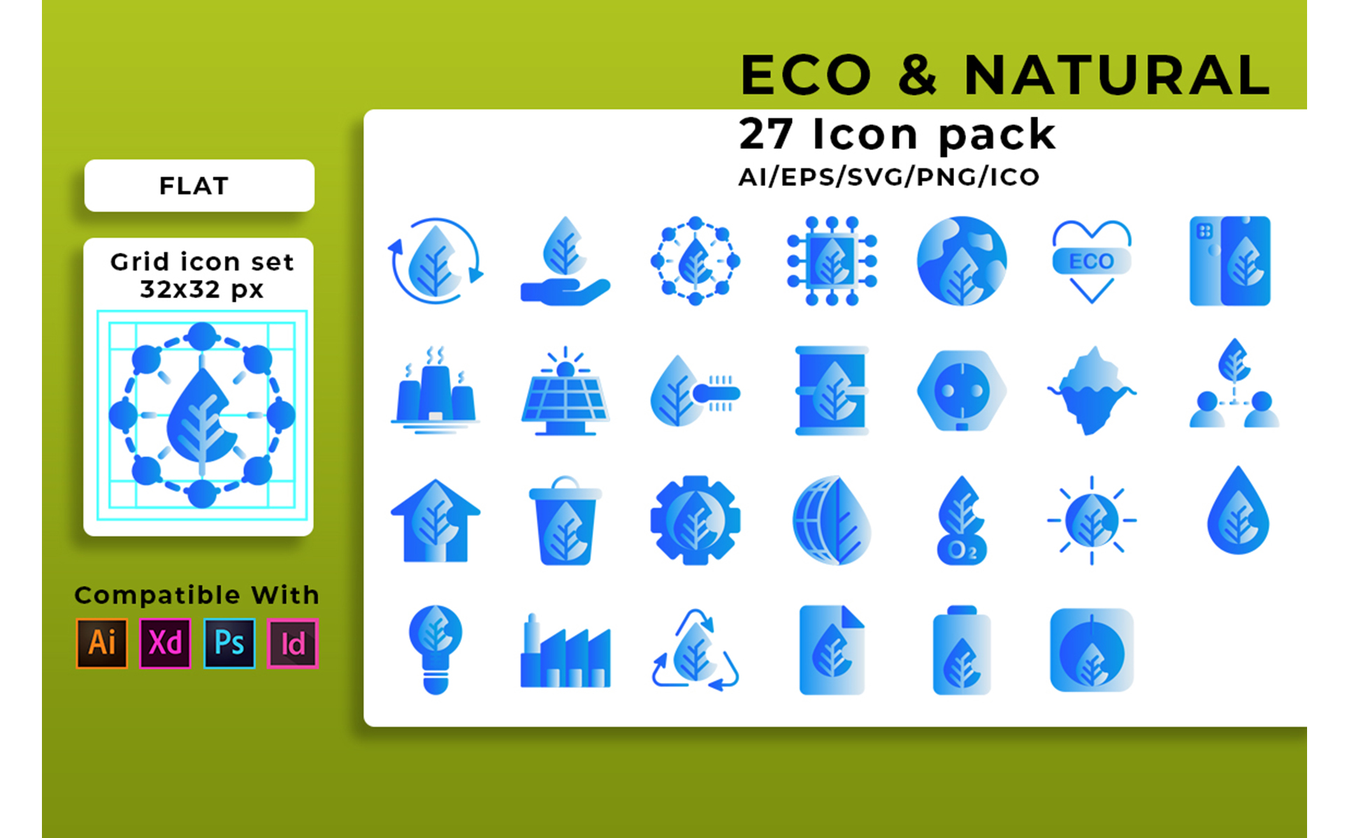 Download Набор иконок "Green Leaf Energy Set Icon" / Green Leaf Energy Set Icon - Набор иконок на тему графика leaf,energy,green,ecology,nature,plant,vector,set,icon,environment,eco,water,power,line,recycling,symbol,recycle,solar,sun,sign