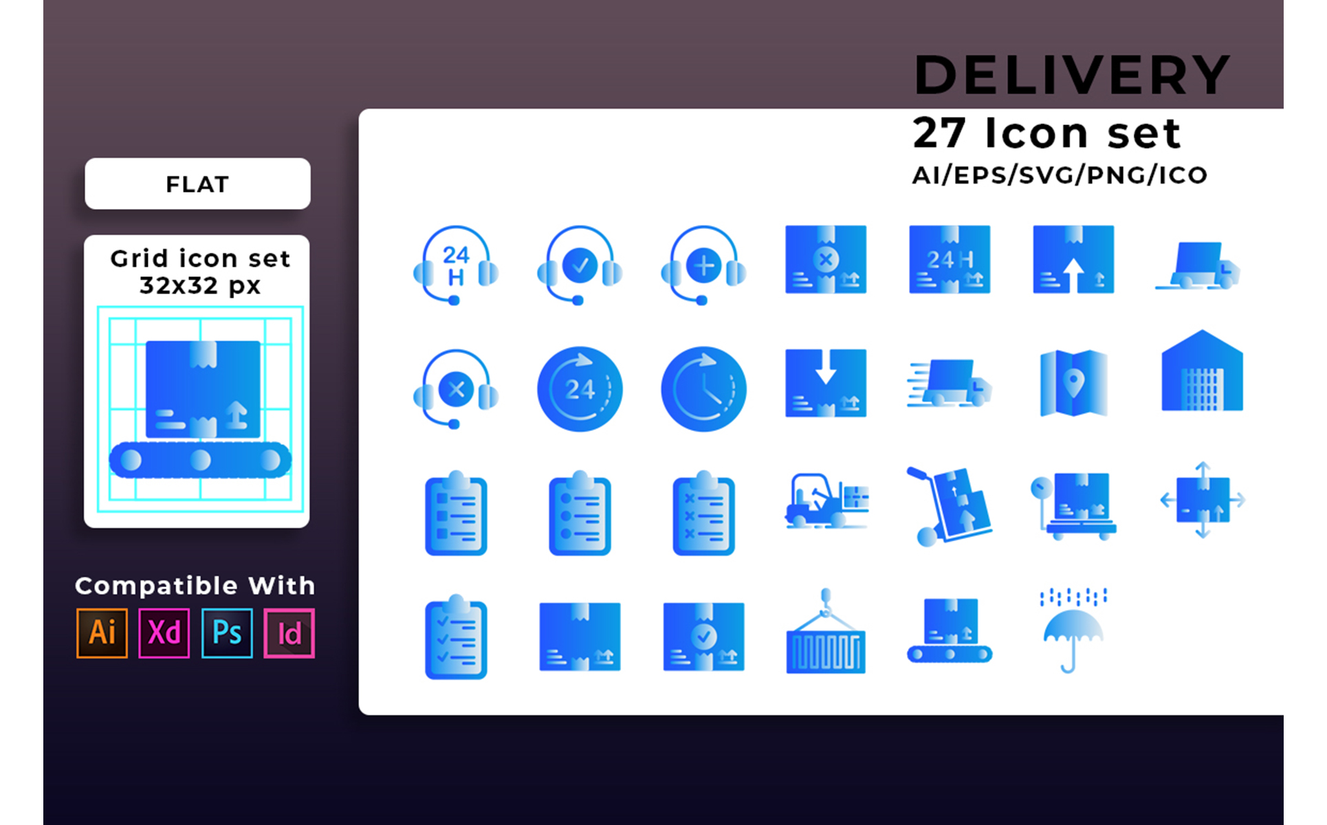 Download Набор иконок "Delivery Set Icon" / Delivery Set Icon - Набор иконок на тему графика delivery,icon,set,line,vector,symbol,outline,business,service,truck,express,box,thin,fast,package,shipping,distribution,web,sign,courier