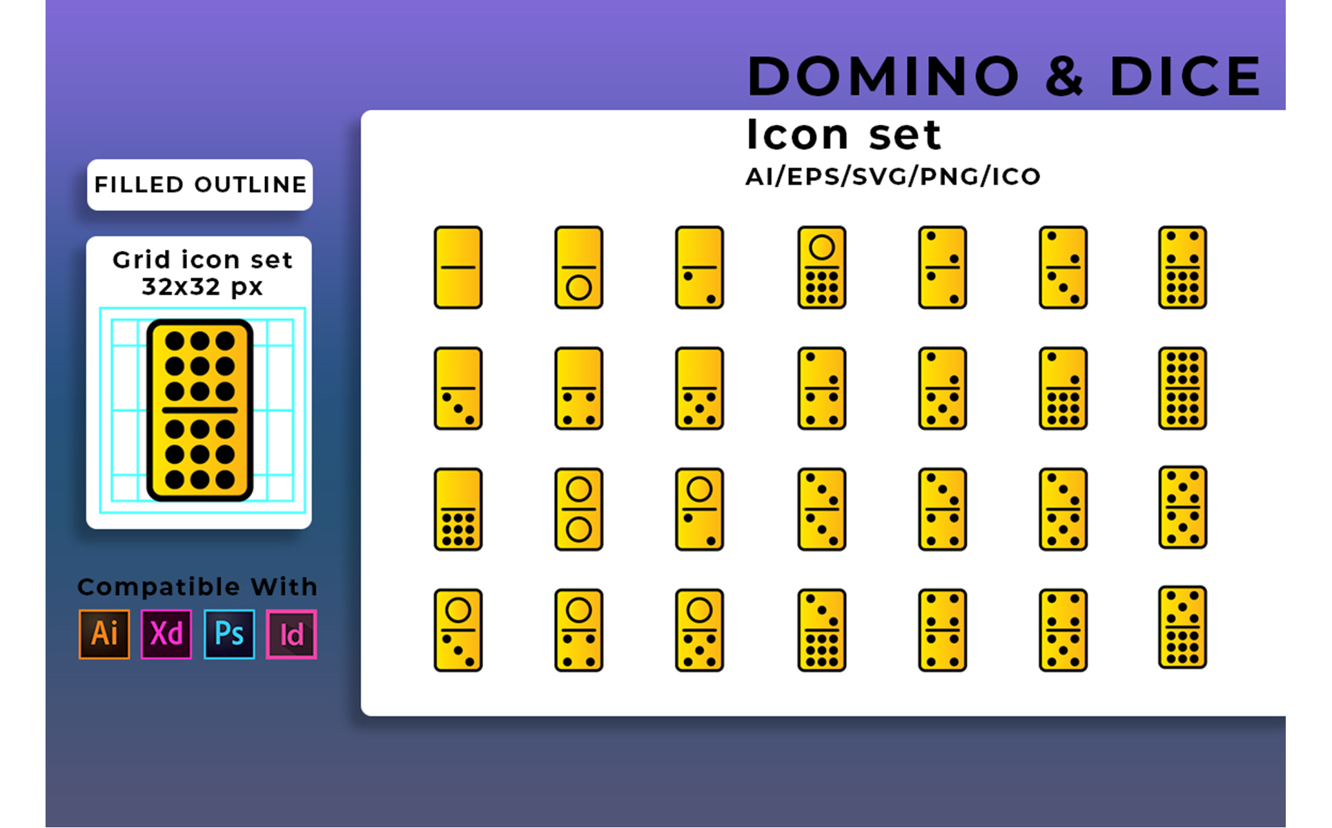 Download Набор иконок "Domino Game Set Icon" / Domino Game Set Icon - Набор иконок на тему графика set,game,vector,chess,dice,play,symbol,illustration,icon,isolated,domino,sign,board,poker,casino,design,gambling,graphic,leisure,card