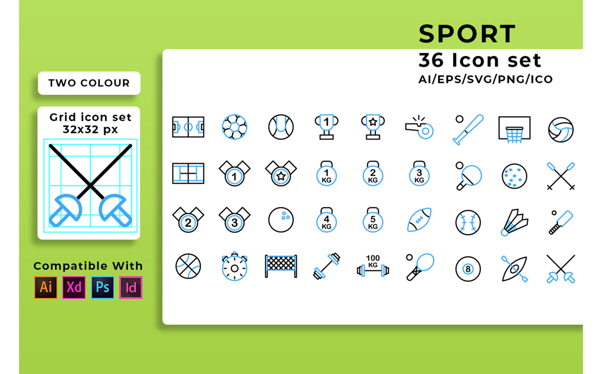 Download Набор иконок "Creatype Sport Set Icon" / Creatype Sport Set Icon - Набор иконок на тему графика set,icon,vector,sport,illustration,symbol,sign,design,isolated,collection,fitness,road,line,element,shoes,bicycle,ball,soccer,art,travel