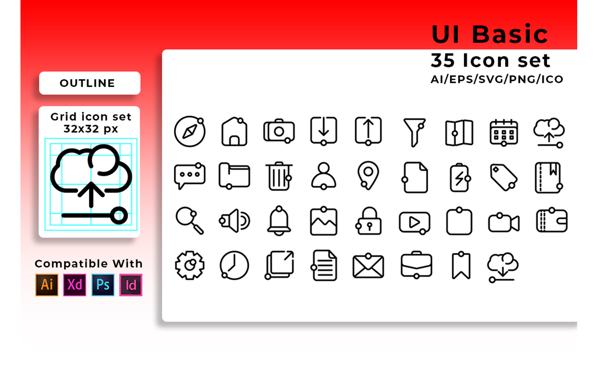 Download Набор иконок "User Interface Set Icon" / User Interface Set Icon - Набор иконок на тему графика set,user,interface,line,business,icon,media,vector,web,simple,internet,ui,application,thin,design,mobile,phone,flat,technology,symbol