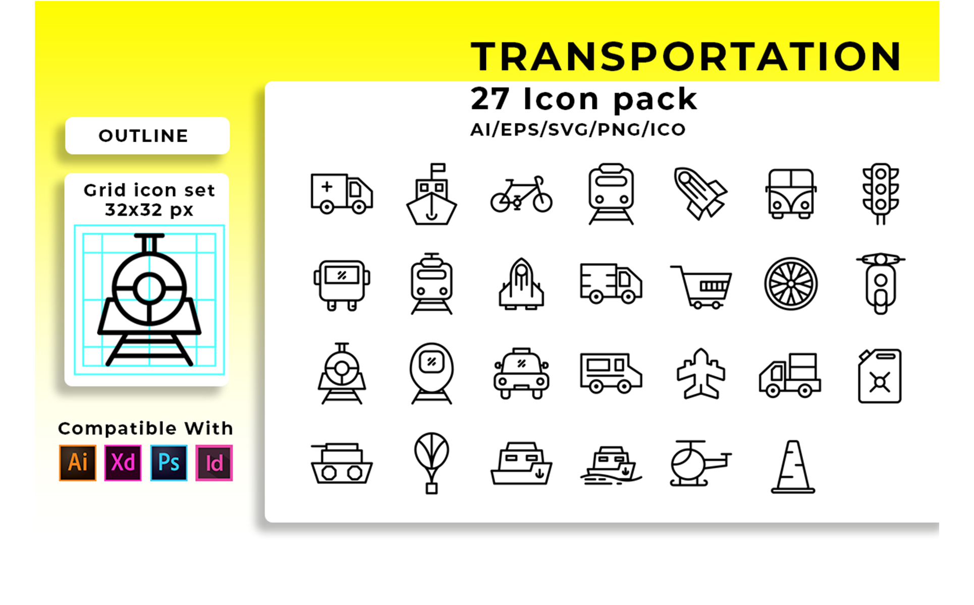 Download Набор иконок "Transportation Set Icon" / Transportation Set Icon - Набор иконок на тему графика vector,icon,set,transportation,symbol,travel,transport,design,car,sign,web,airplane,line,bicycle,business,bus,plane,ship,collection,thin