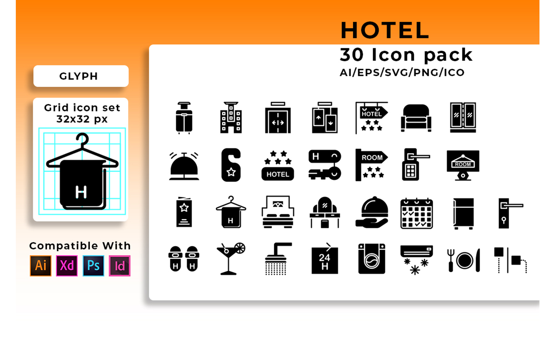 Download Набор иконок "Hotel Set Icon" / Hotel Set Icon - Набор иконок на тему графика hotel,vector,travel,icon,set,vacation,food,collection,symbol,web,service,business,room,tourism,car,bed,illustration,bath,holiday,sign
