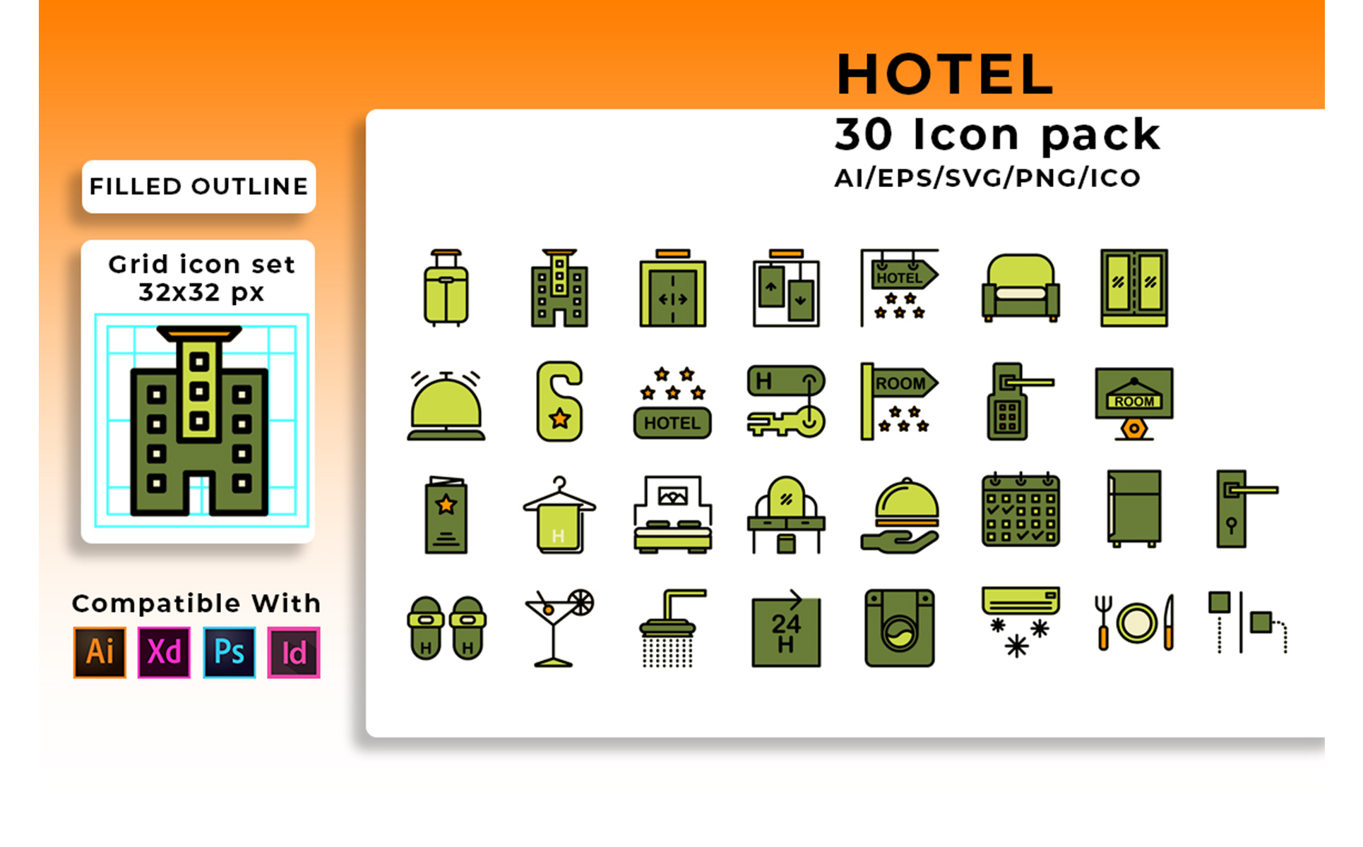 Download Набор иконок "Hotel Set Icon" / Hotel Set Icon - Набор иконок на тему графика hotel,vector,travel,icon,set,vacation,food,collection,symbol,web,service,business,room,tourism,car,bed,illustration,bath,holiday,sign