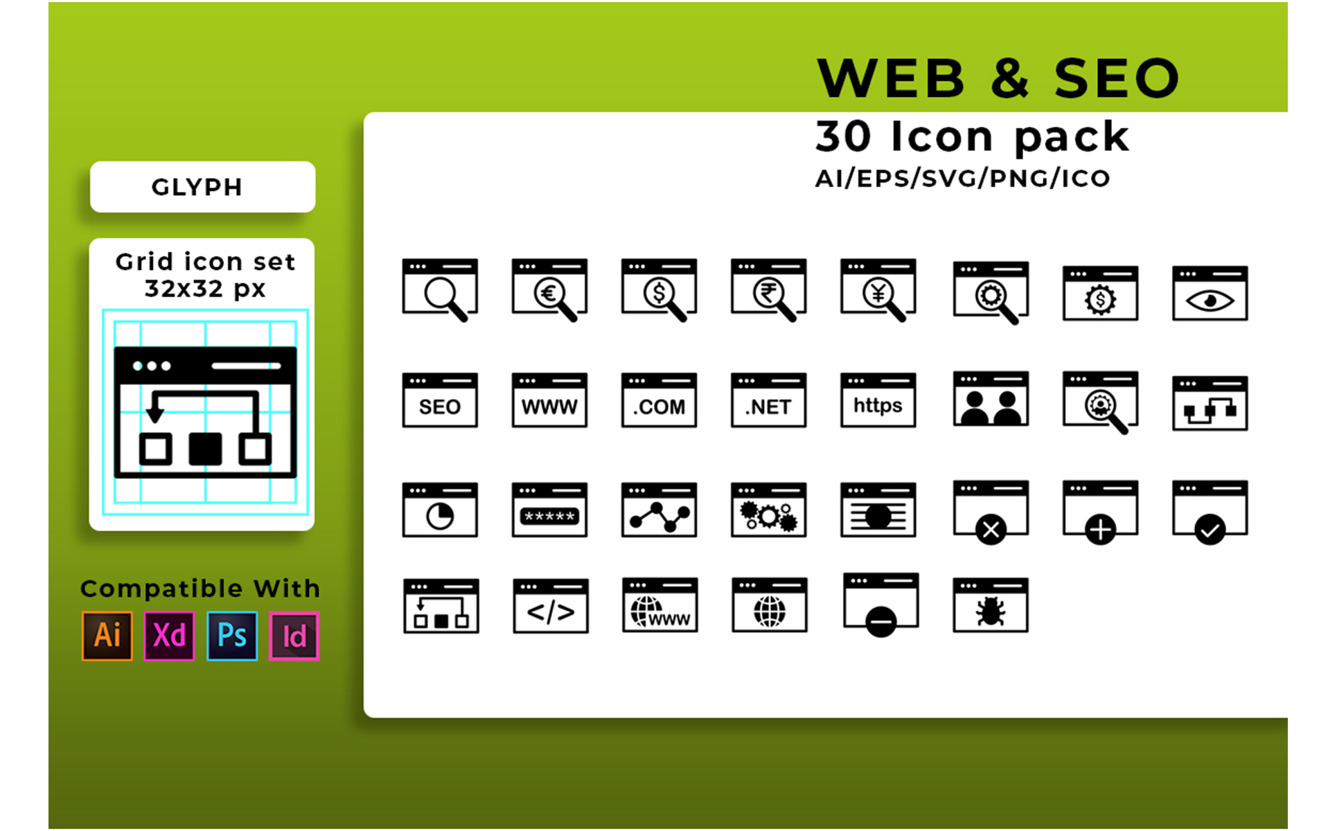 Download Набор иконок "Web And Seo Set Icon" / Web And Seo Set Icon - Набор иконок на тему графика seo,vector,web,business,icon,symbol,illustration,set,media,technology,social,sign,internet,design,marketing,website,network,optimization,development,mobile