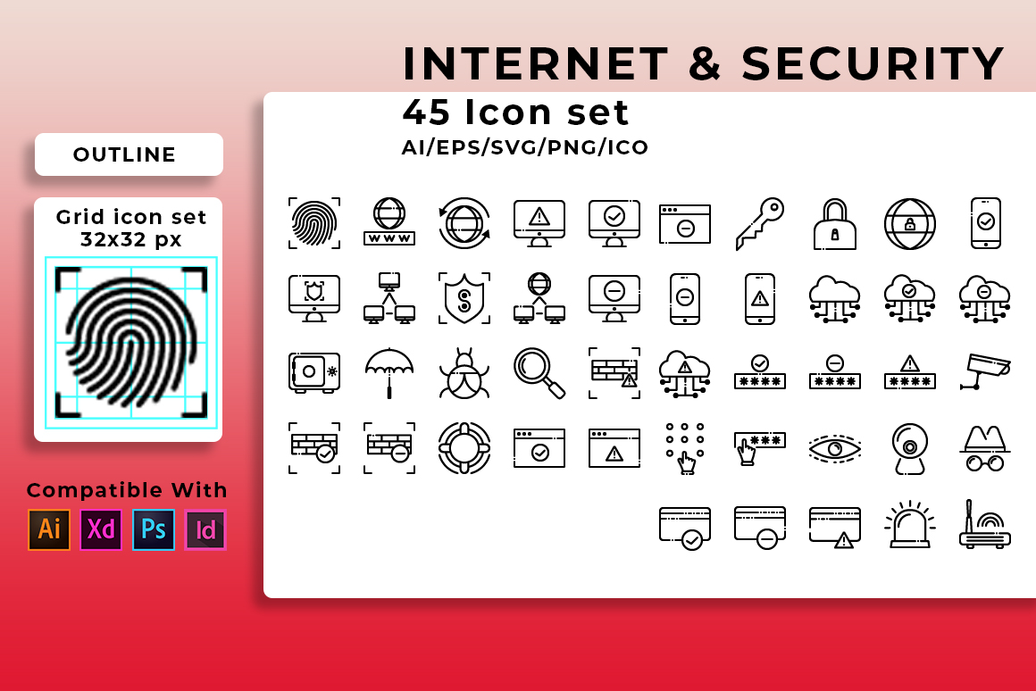 Download Набор иконок "Internet And Security Set Icon" / Internet And Security Set Icon - Набор иконок на тему графика web,internet,computer,security,technology,data,icon,vector,protection,network,lock,secure,set,safety,information,symbol,shield,sign,design,business
