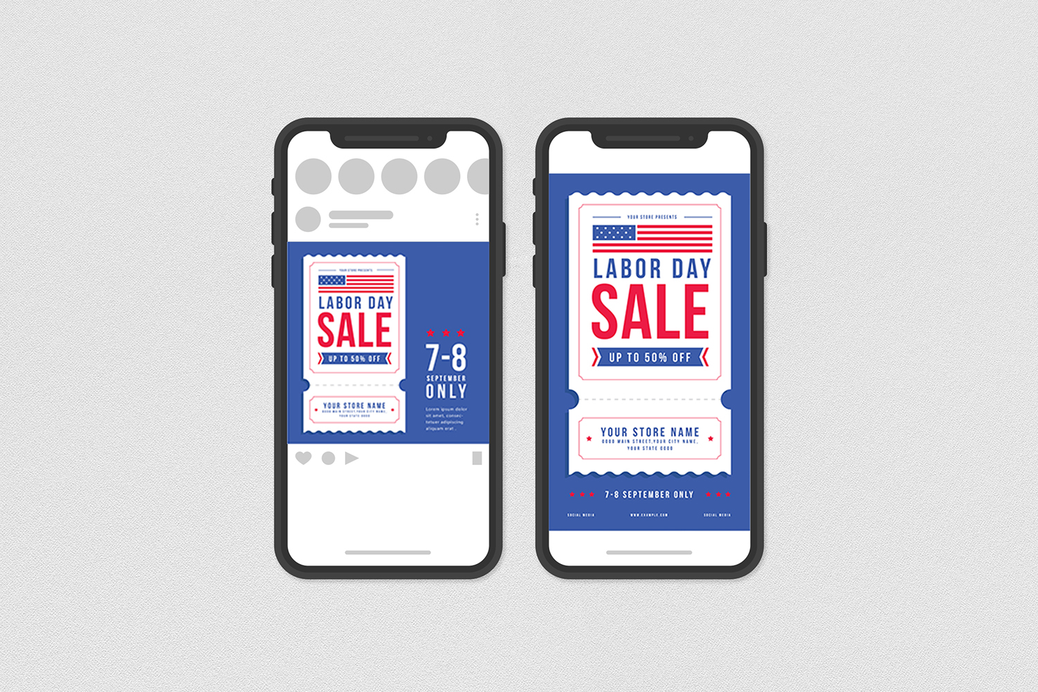 Download Фирменный стиль "Labor Day Sale Flyer Set - Corporate Identity Template" / Labor Day Sale Flyer Set - Corporate Identity Template - Фирменный стиль на тему графика labor day,celebration,holiday,sale,discount,shopping,usa,america,party,banner,big sale,commerce,poster,event,flyer,social media,instagram,post,story