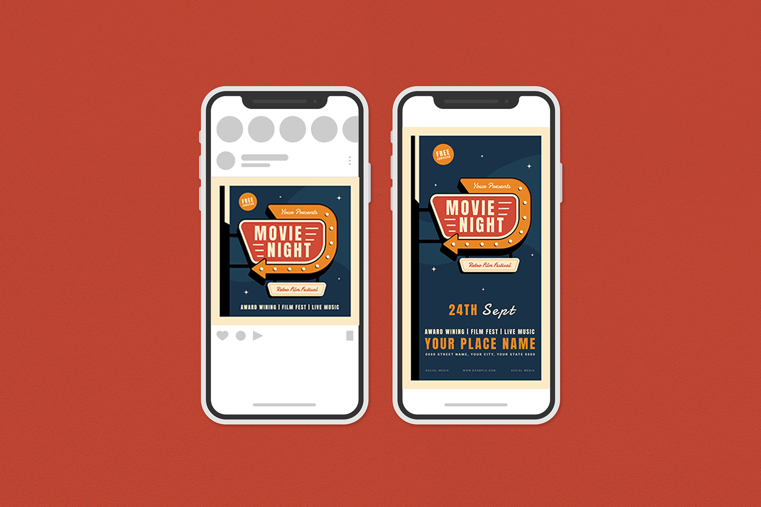 Download Фирменный стиль "Retro Movie Night Flyer Set - Corporate Identity Template" / Retro Movie Night Flyer Set - Corporate Identity Template - Фирменный стиль на тему графика 60s,70s,award,blockbuster,cinema,comedy,comedy time,film,film award,film festival,film strips,karaoke,movie,movie flyer,movie night,movie party,movie session,movie time,movies,old