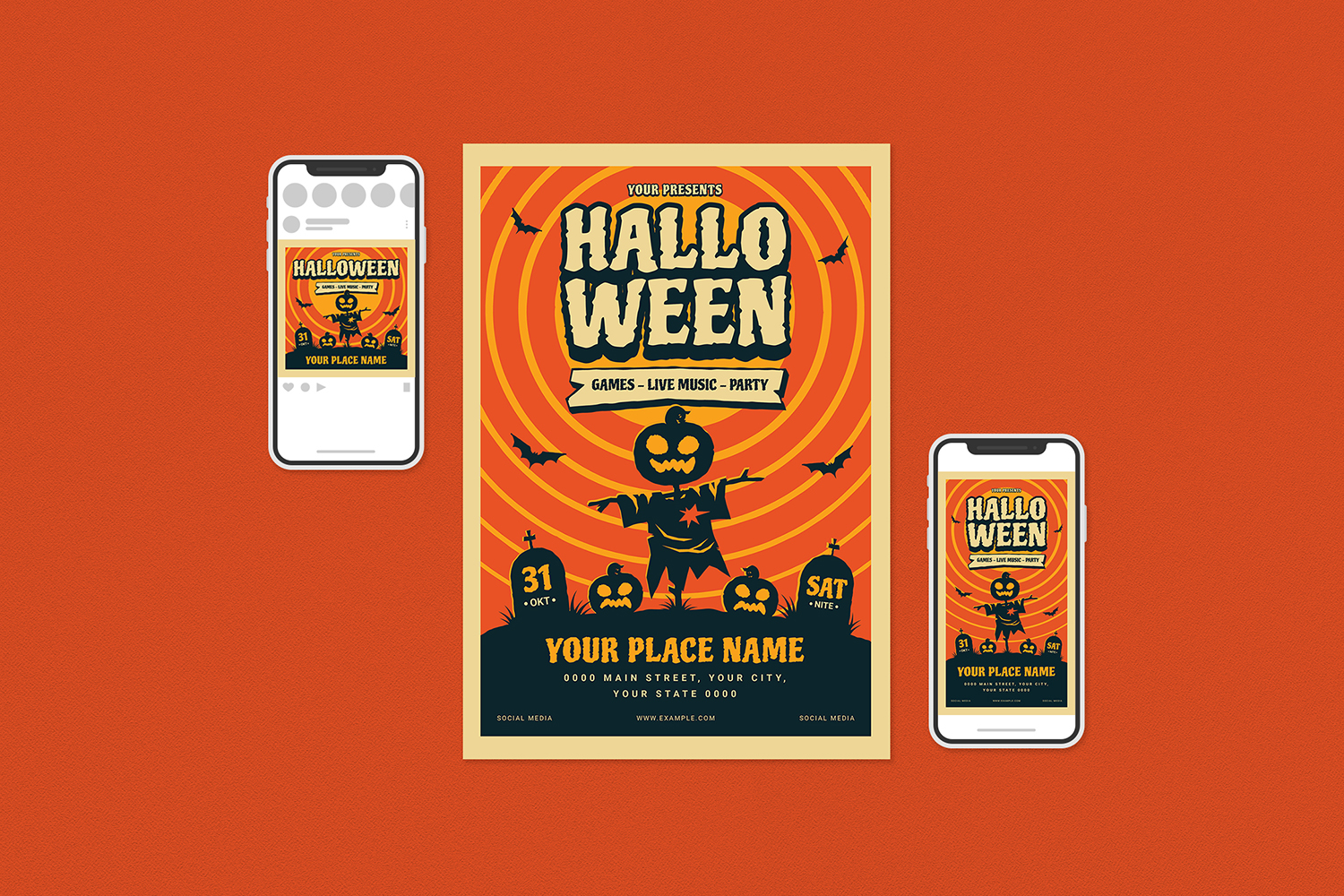 Download Фирменный стиль "Halloween Party Flyer Set - Corporate Identity Template" / Halloween Party Flyer Set - Corporate Identity Template - Фирменный стиль на тему графика celebration,club,costume,costume party,ghost,halloween,halloween flyer,halloween flyers,halloween party,halloween poster,hand,happy halloween,horror,monster,october,party,pumpkin,social media