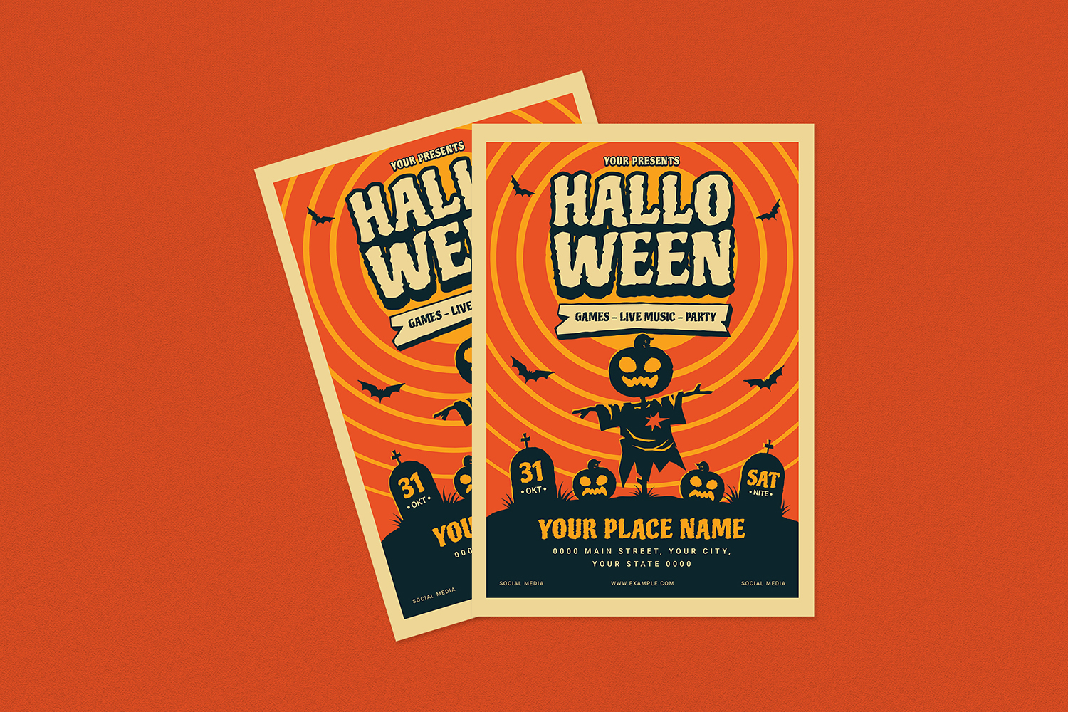 Download Фирменный стиль "Halloween Party Flyer Set - Corporate Identity Template" / Halloween Party Flyer Set - Corporate Identity Template - Фирменный стиль на тему графика celebration,club,costume,costume party,ghost,halloween,halloween flyer,halloween flyers,halloween party,halloween poster,hand,happy halloween,horror,monster,october,party,pumpkin,social media