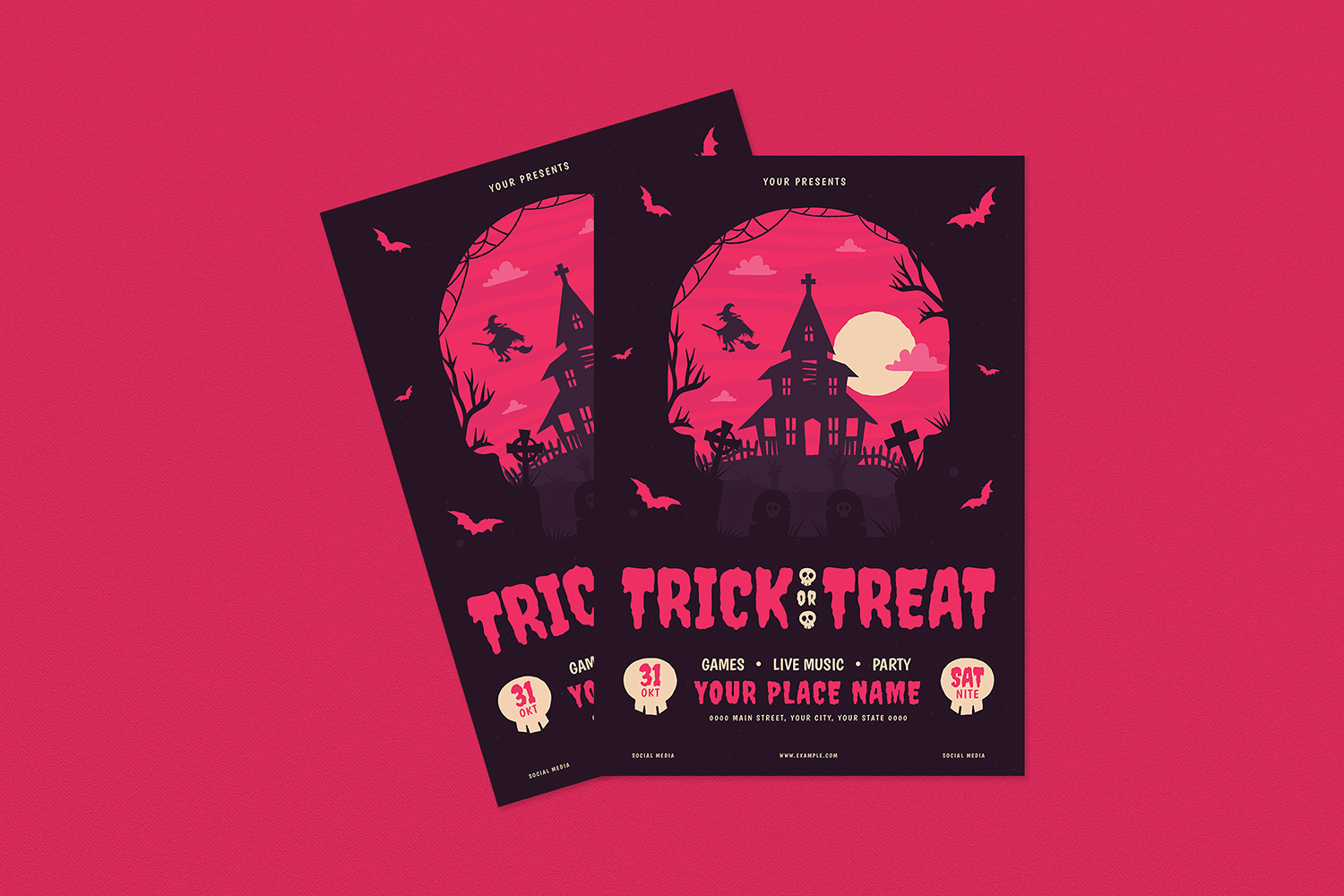 Download Фирменный стиль "Trick Or Treat Party Flyer - Corporate Identity Template" / Trick Or Treat Party Flyer - Corporate Identity Template - Фирменный стиль на тему графика autumn,carving,character,children,event,festival,flyer,ghost,grave,halloween,holiday,illustration,kids,poster,print,pumpkin,scary,skull,vector,zombie