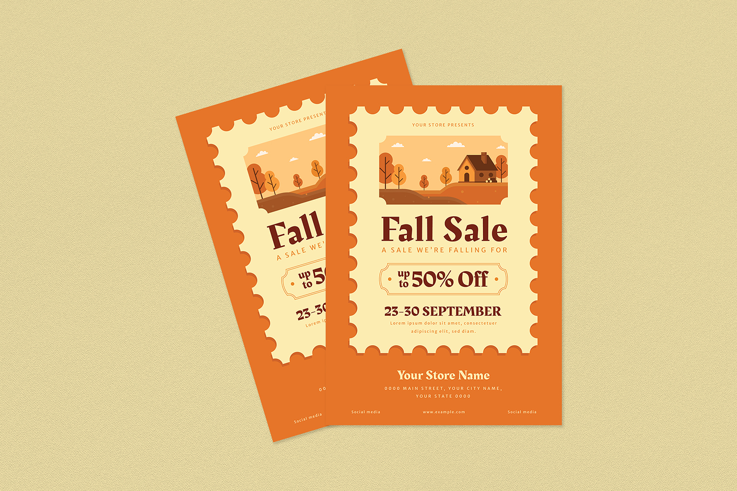 Download Фирменный стиль "Fall Sale Flyer Set - Corporate Identity Template" / Fall Sale Flyer Set - Corporate Identity Template - Фирменный стиль на тему графика autumn,event,fall,fall bash card,festival,flyer,grunge,harvest,instagram,instagram post,instagram story,instapost,inststory,invitation,invite,octoberfest,oktoberfest,party,post,postcard