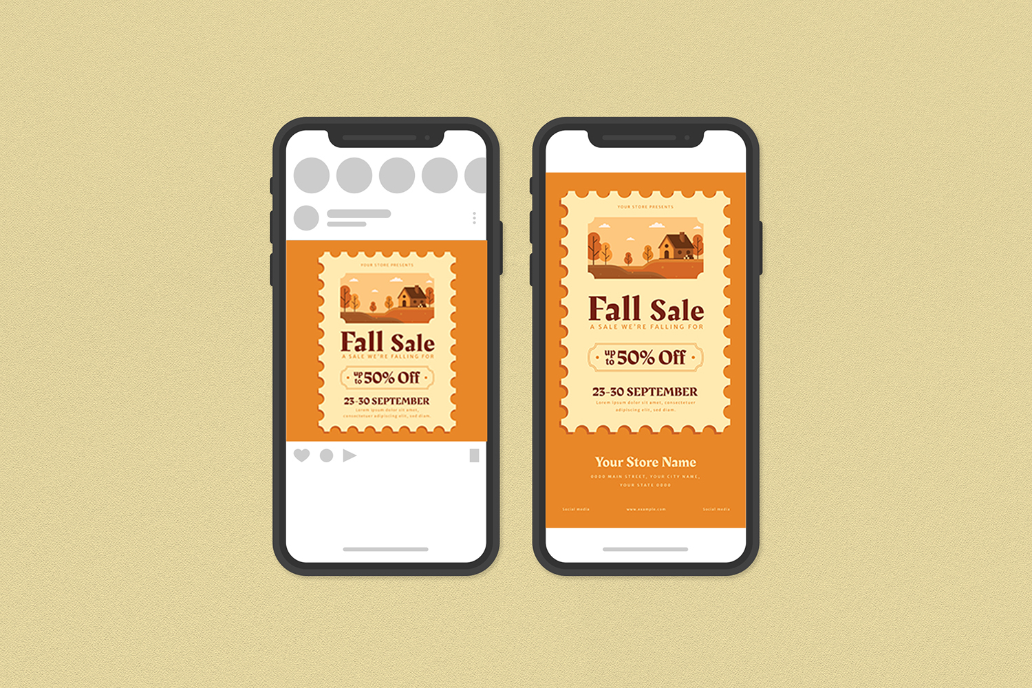 Download Фирменный стиль "Fall Sale Flyer Set - Corporate Identity Template" / Fall Sale Flyer Set - Corporate Identity Template - Фирменный стиль на тему графика autumn,event,fall,fall bash card,festival,flyer,grunge,harvest,instagram,instagram post,instagram story,instapost,inststory,invitation,invite,octoberfest,oktoberfest,party,post,postcard