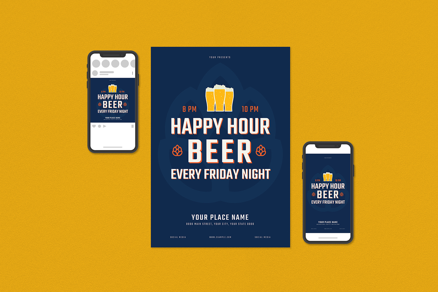 Download Фирменный стиль "Happy Hour Beer Flyer Set - Corporate Identity Template" / Happy Hour Beer Flyer Set - Corporate Identity Template - Фирменный стиль на тему графика advertising,bar,beer,beer ad,beer promotion,design,drink,drinks,flyer template,happy hour,leaflet,modern,octoberfest,old,party,promotion,pub,restaurant,sport,sports bar