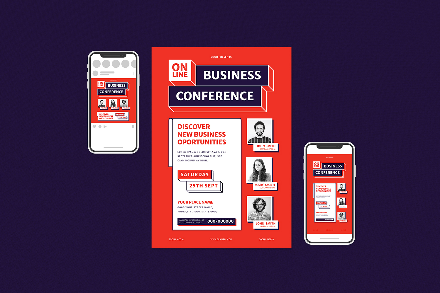 Download Фирменный стиль "Online Business Conference Flyer Set - Corporate Identity Template" / Online Business Conference Flyer Set - Corporate Identity Template - Фирменный стиль на тему графика business,conference,convention,creative,duotone,education,flyer,information,instagram post,instagram story,meeting,monochrome,online,poster,promotion,seminar,social media,speaker,speech