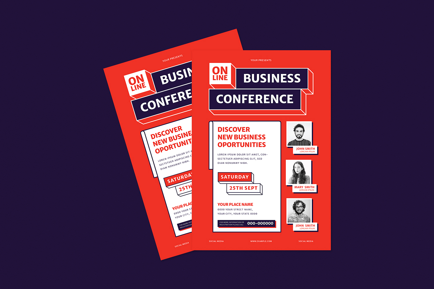 Download Фирменный стиль "Online Business Conference Flyer Set - Corporate Identity Template" / Online Business Conference Flyer Set - Corporate Identity Template - Фирменный стиль на тему графика business,conference,convention,creative,duotone,education,flyer,information,instagram post,instagram story,meeting,monochrome,online,poster,promotion,seminar,social media,speaker,speech