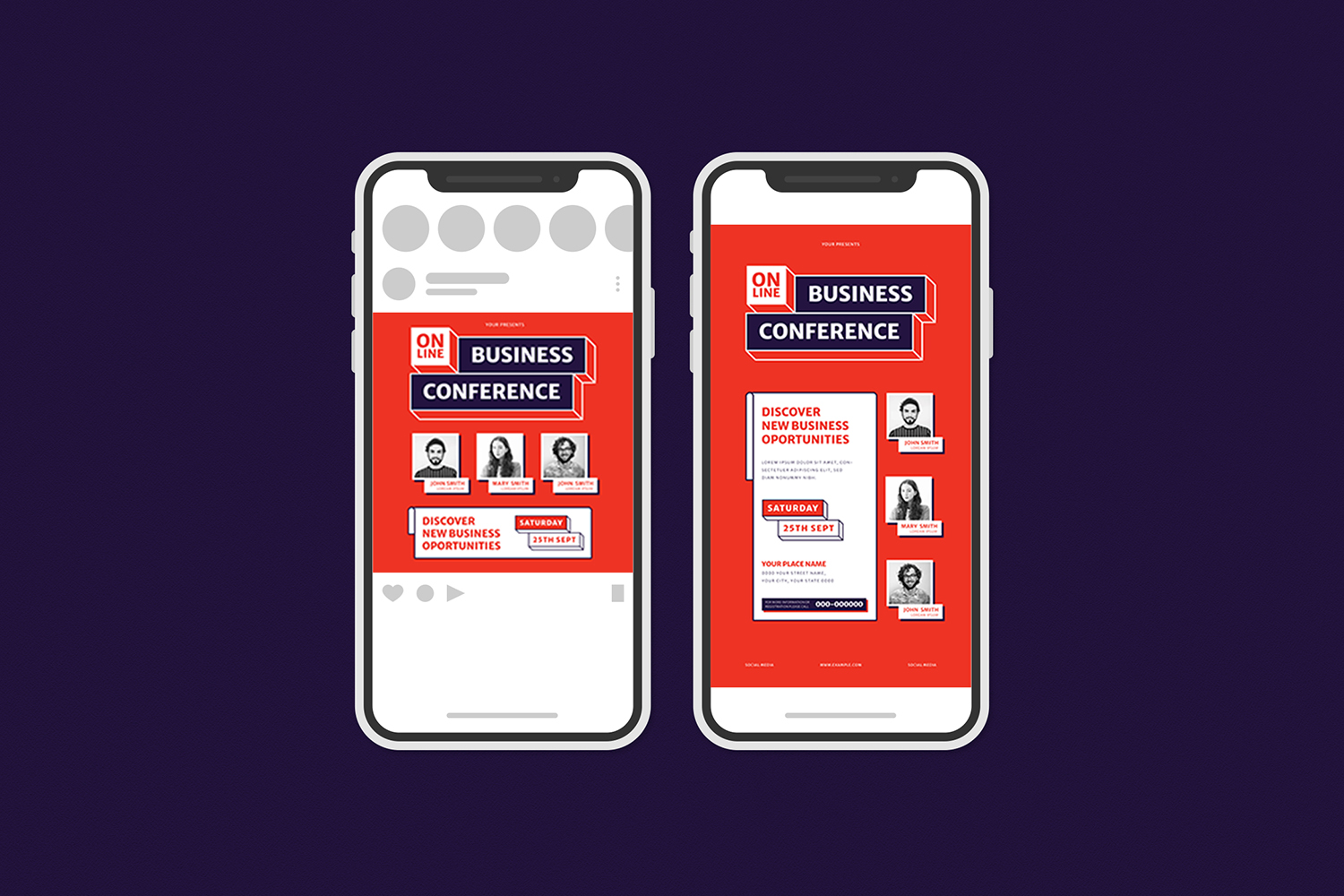 Download Фирменный стиль "Online Business Conference Flyer Set - Corporate Identity Template" / Online Business Conference Flyer Set - Corporate Identity Template - Фирменный стиль на тему графика business,conference,convention,creative,duotone,education,flyer,information,instagram post,instagram story,meeting,monochrome,online,poster,promotion,seminar,social media,speaker,speech