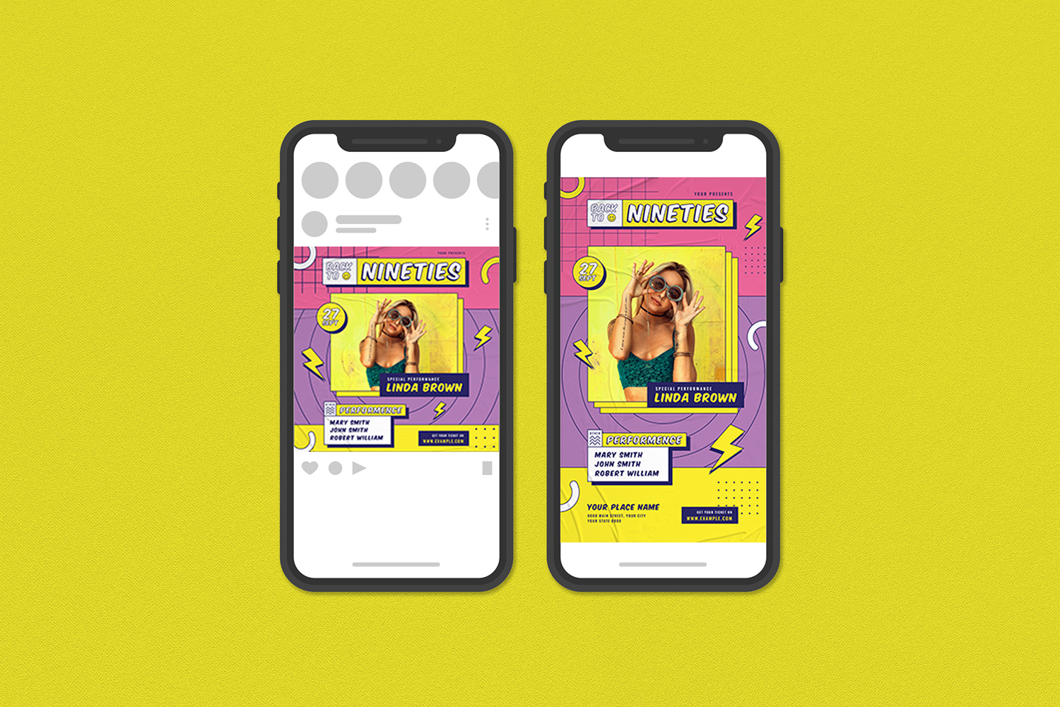 Download Фирменный стиль "90s Music Festival Flyer Set - Corporate Identity Template" / 90s Music Festival Flyer Set - Corporate Identity Template - Фирменный стиль на тему графика 90s flyer,club,concert flyer,dance,dancehall,disco,dj,electro,event,festival,flyer,illustration,indie,party,pop,post,poster,music