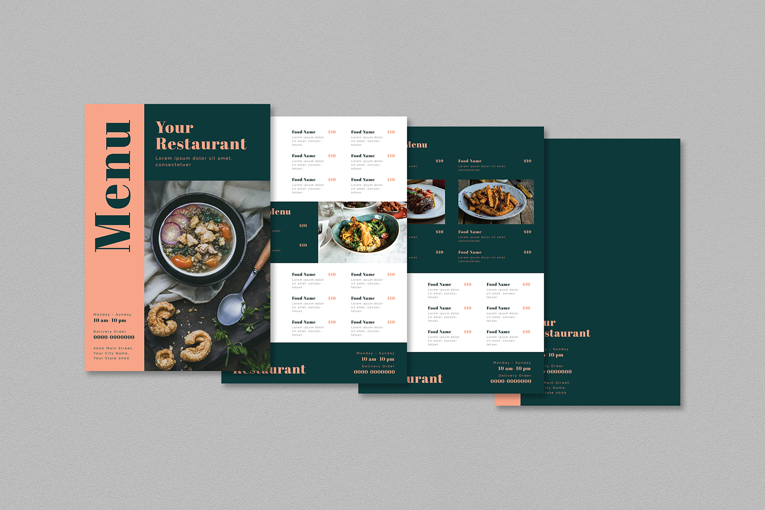 Download Фирменный стиль "Modern Food Menu Set - Corporate Identity Template" / Modern Food Menu Set - Corporate Identity Template - Фирменный стиль на тему графика business,cafe,chicken food,clean,coffee,cool,creative,design,elegant,fabric texture,fast food,food,food menu,hotel menu,menu,menu design,modern,modern menu