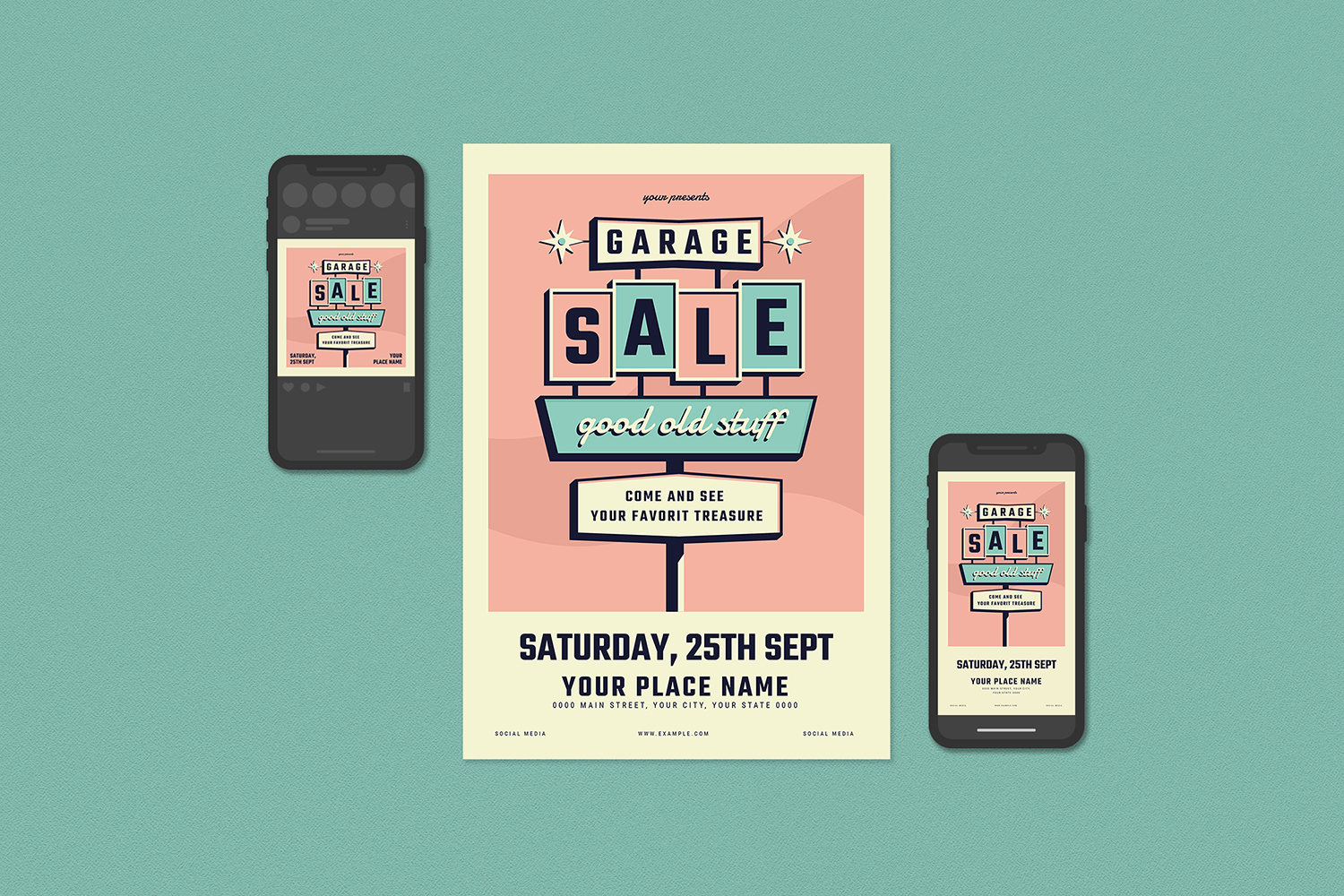 Download Фирменный стиль "Garage Sale Flyer Set - Corporate Identity Template" / Garage Sale Flyer Set - Corporate Identity Template - Фирменный стиль на тему графика ad,advert,advertisement,clothing,community,driveway,flyer,garage,items,moving,neighborhood,pamphlet,sale,sales,sign,social media