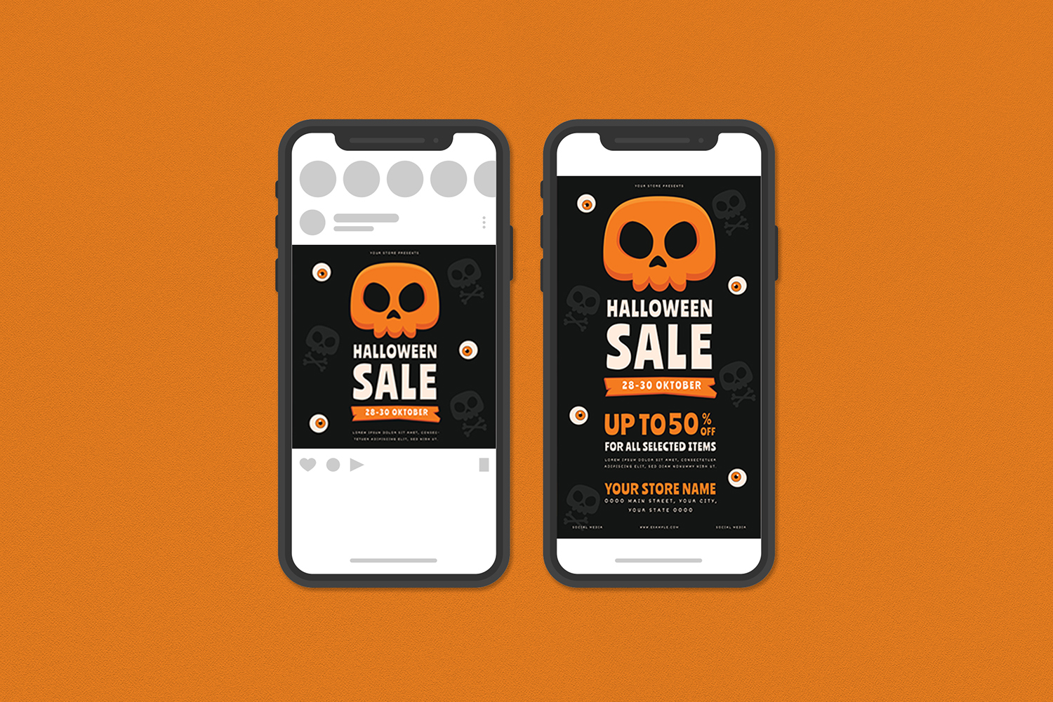 Download Фирменный стиль "Halloween Sale Flyer Set - Corporate Identity Template" / Halloween Sale Flyer Set - Corporate Identity Template - Фирменный стиль на тему графика deal,deals,discount,discounts,flyer,flyers,gift,halloween,kid,kids,modern,print template,pumpkin,sale,sales,savings,scary,template,templates,treat