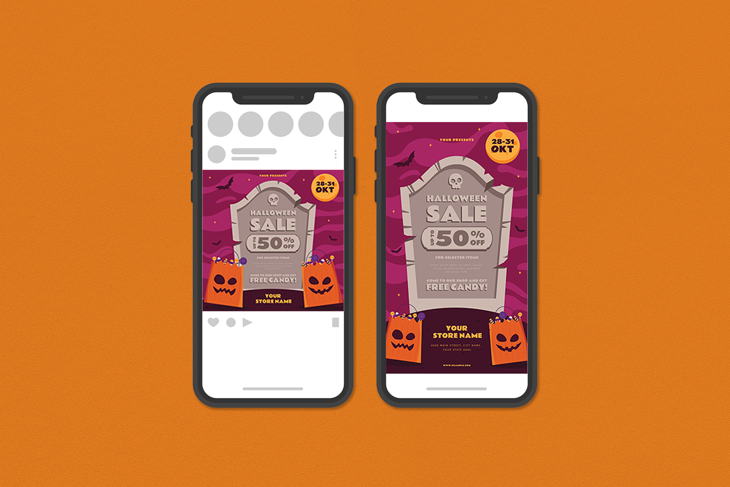 Download Фирменный стиль "Halloween Sale Flyer Set - Corporate Identity Template" / Halloween Sale Flyer Set - Corporate Identity Template - Фирменный стиль на тему графика deal,deals,discount,discounts,flyer,flyers,gift,halloween,kid,kids,modern,print template,pumpkin,sale,sales,savings,scary,template,templates,treat
